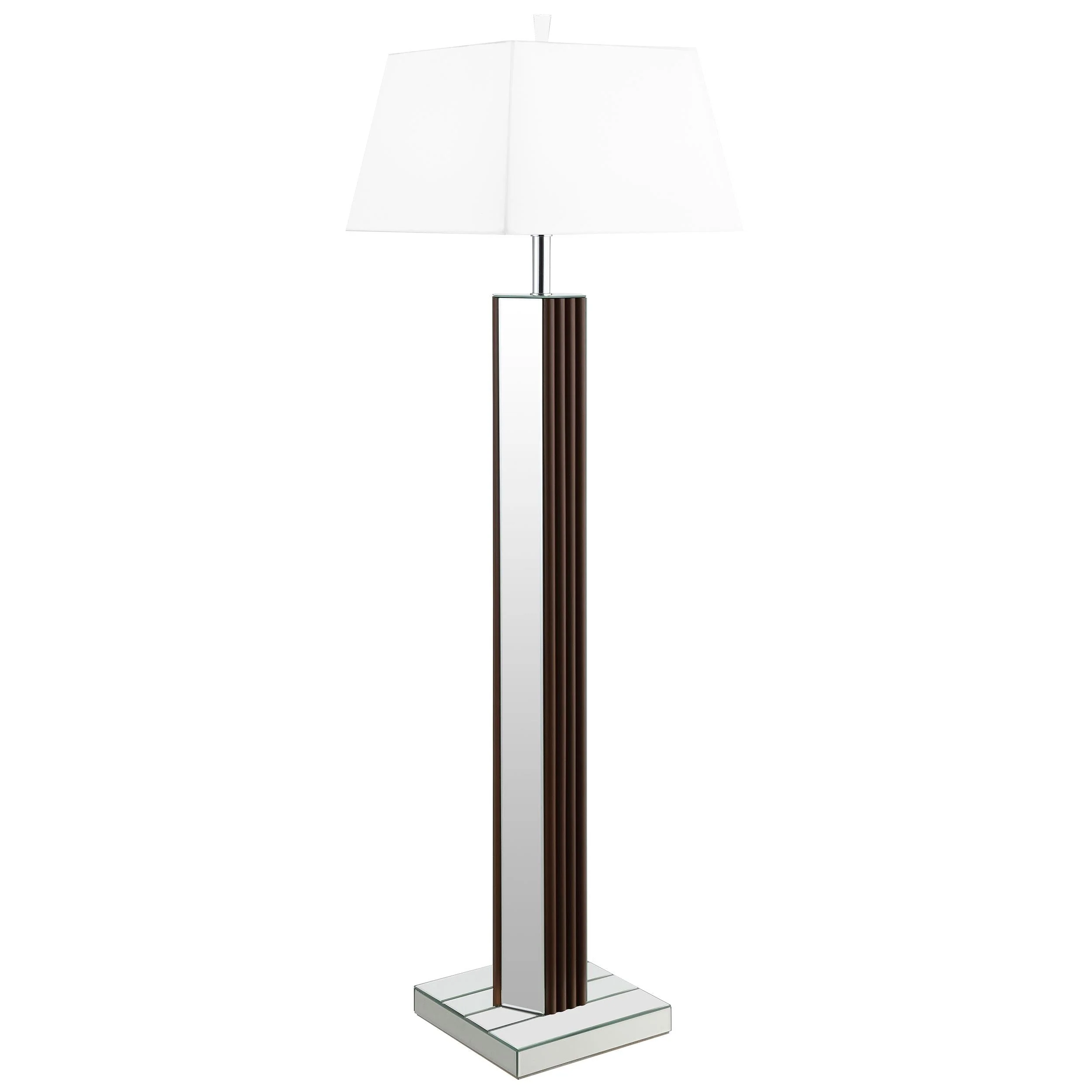 Elena Brown 67-inch Square Tapered Mirrored Floor Lamp - Image 2