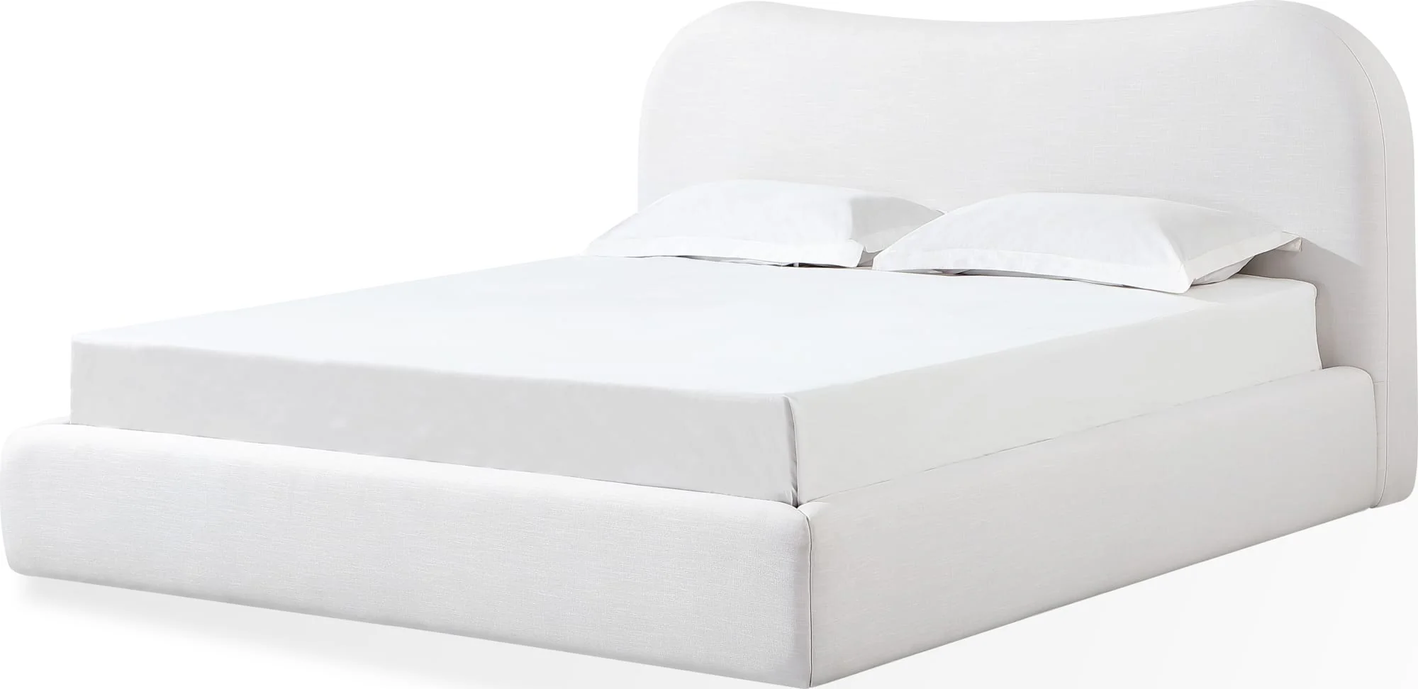 Elena Vanilla Full Upholstered Bed - Image 2