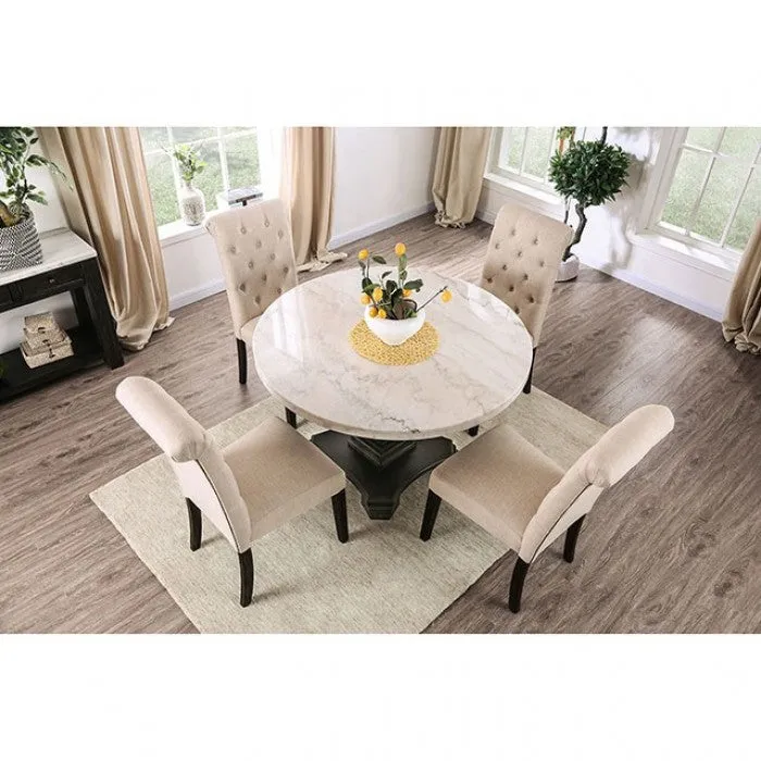 Elfredo White/Antique Black 5-Piece Dining Room Set - Image 2