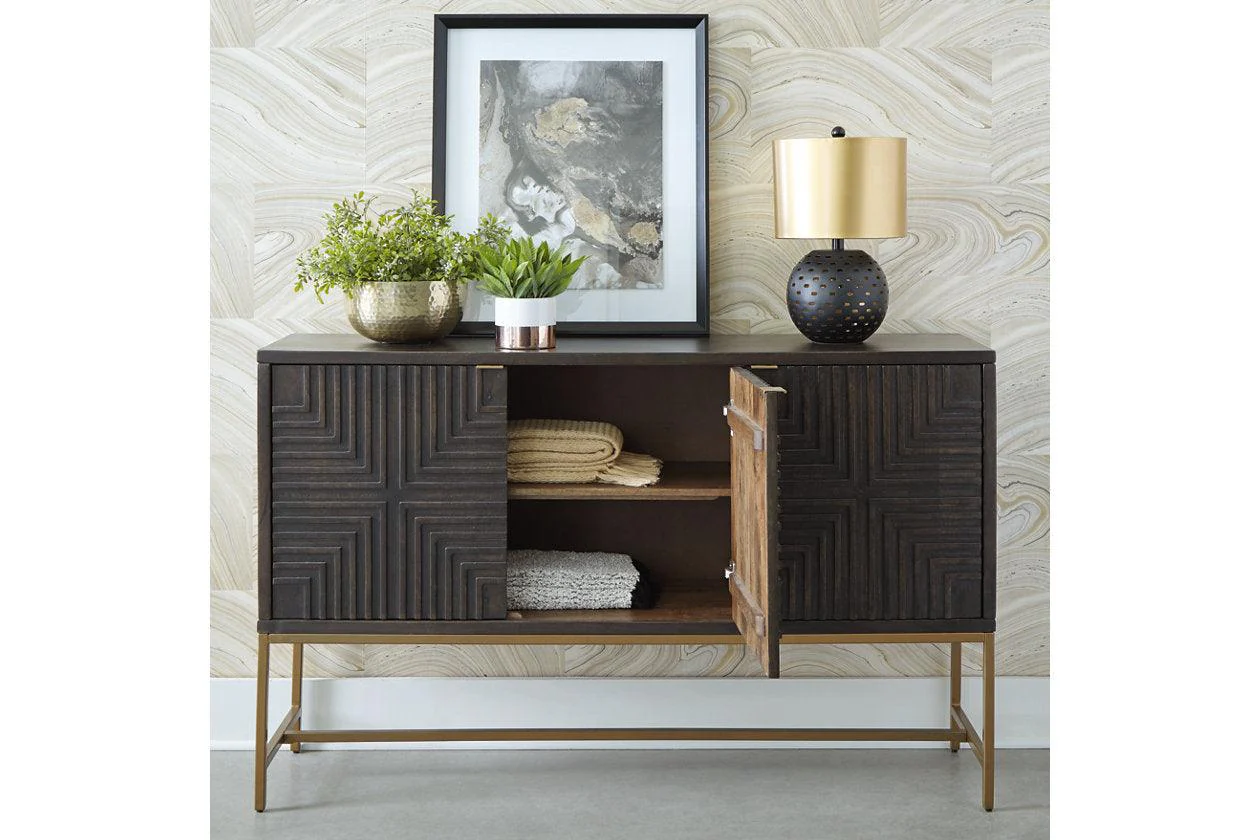 Elinmore Brown/Gold Finish Accent Cabinet - Image 5