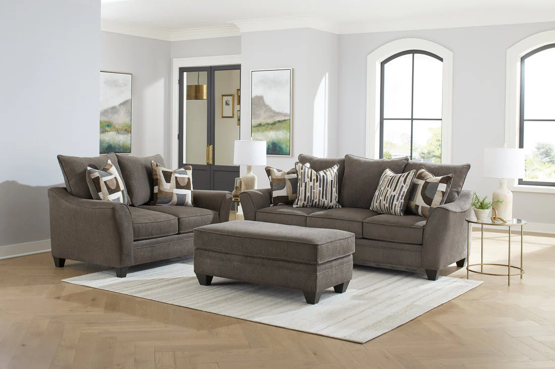 Elite Brown Oversized Sofa & Loveseat
