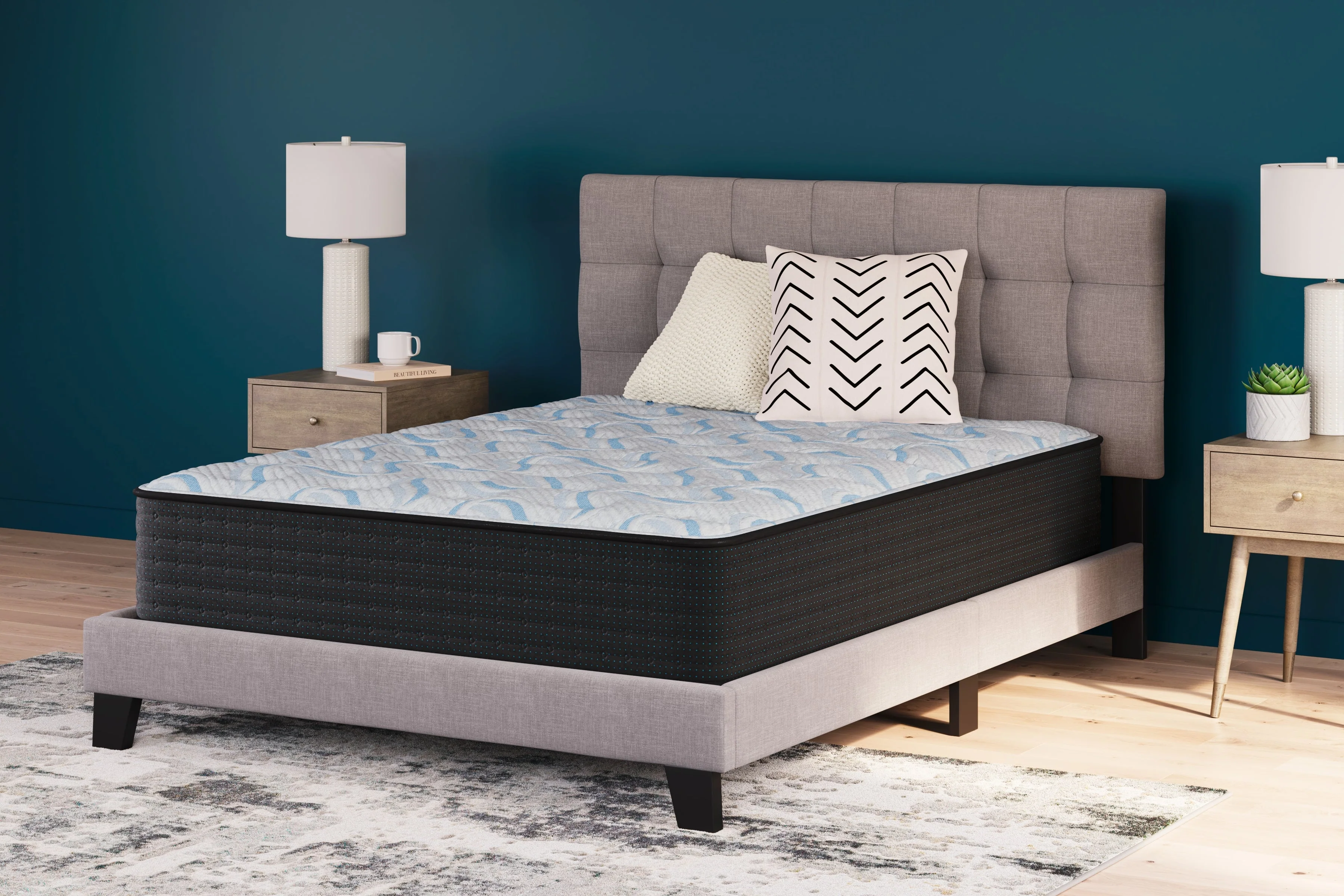 Elite Springs Firm Gray/Blue Full Mattress - Image 5