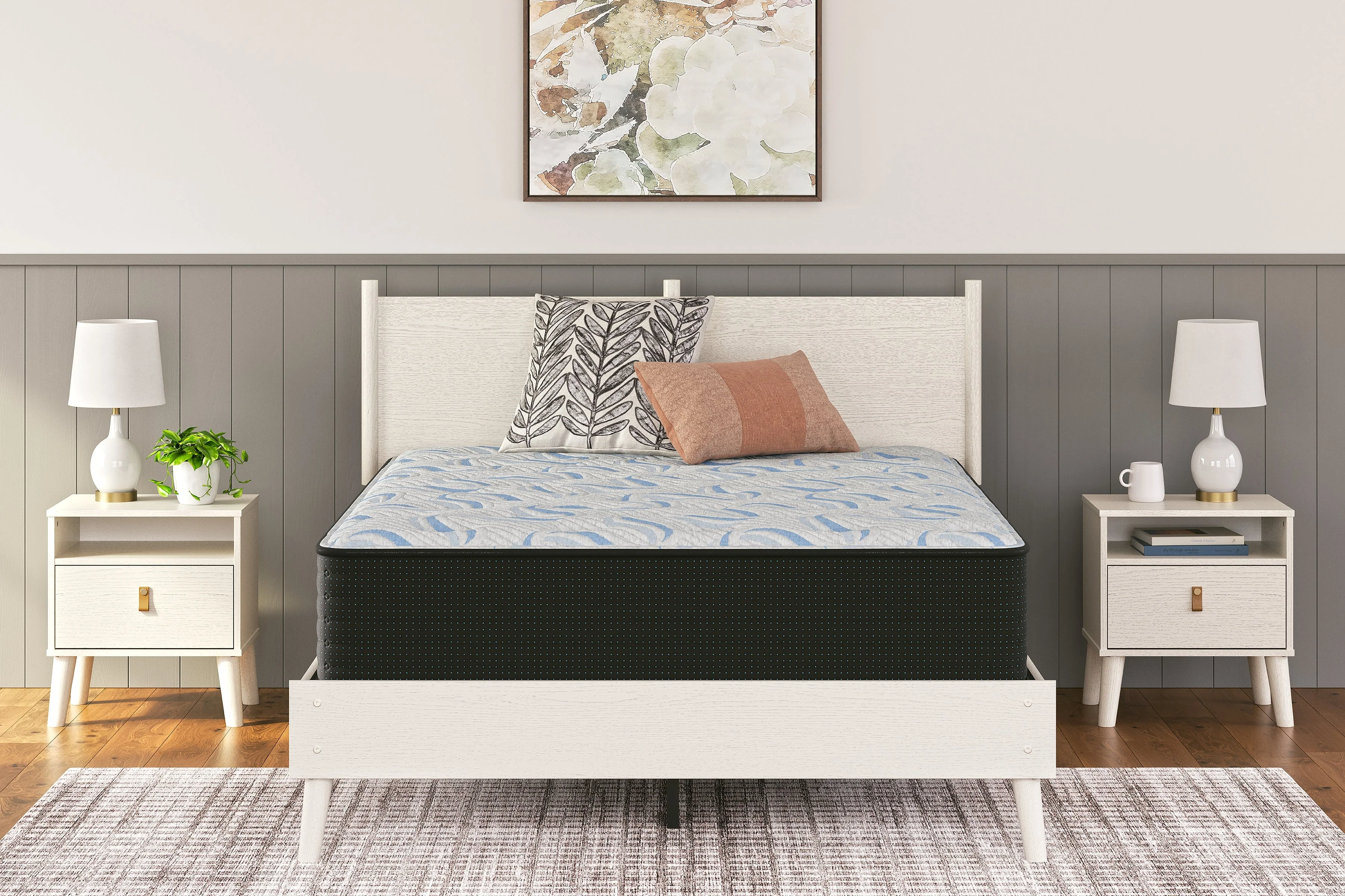 Elite Springs Plush Gray/Blue Queen Mattress - Image 5