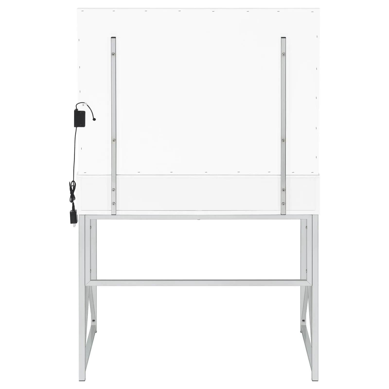 Eliza White and Chrome 2-piece Vanity Set with Hollywood Lighting - Image 12