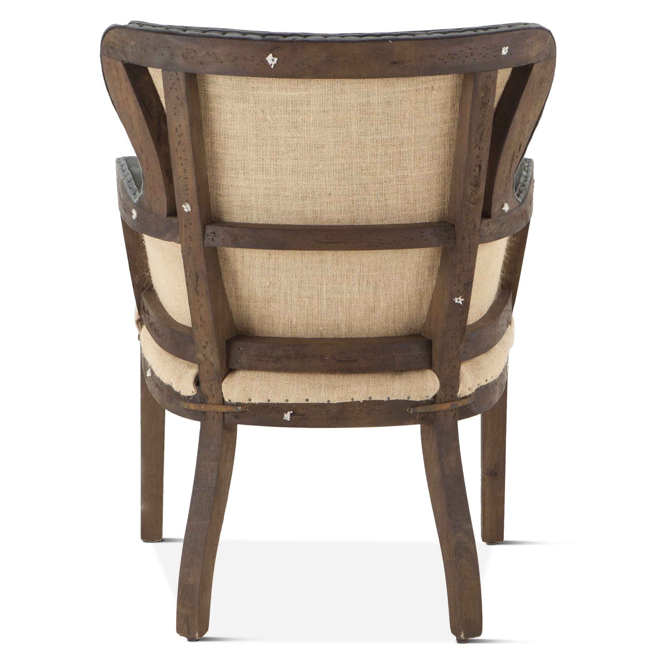 Elizabeth 25" Accent Armchair in Gray Velvet with Exposed Frame - Image 5