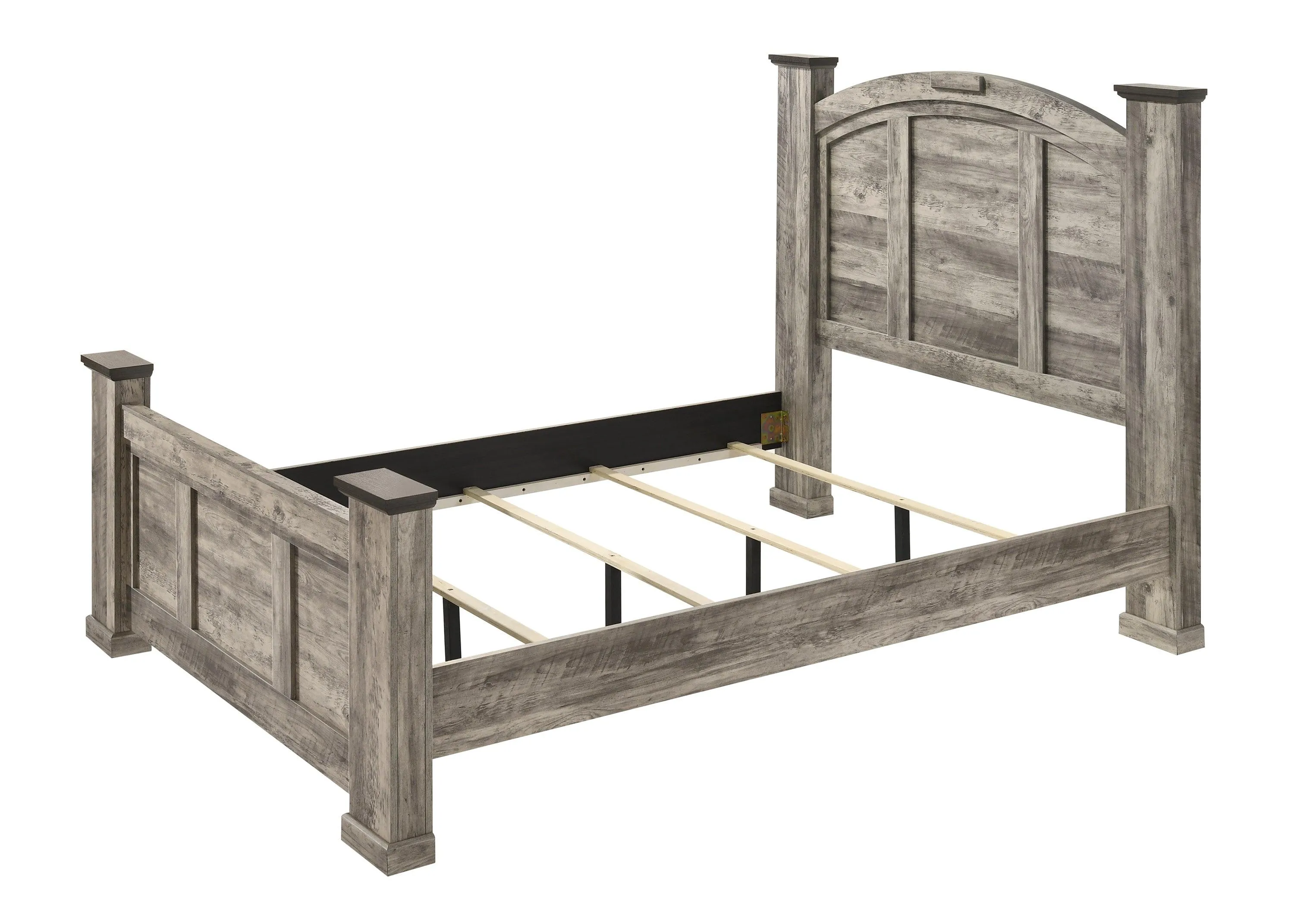 Ella-Mae Beige and Brown King Poster Bed - Image 4