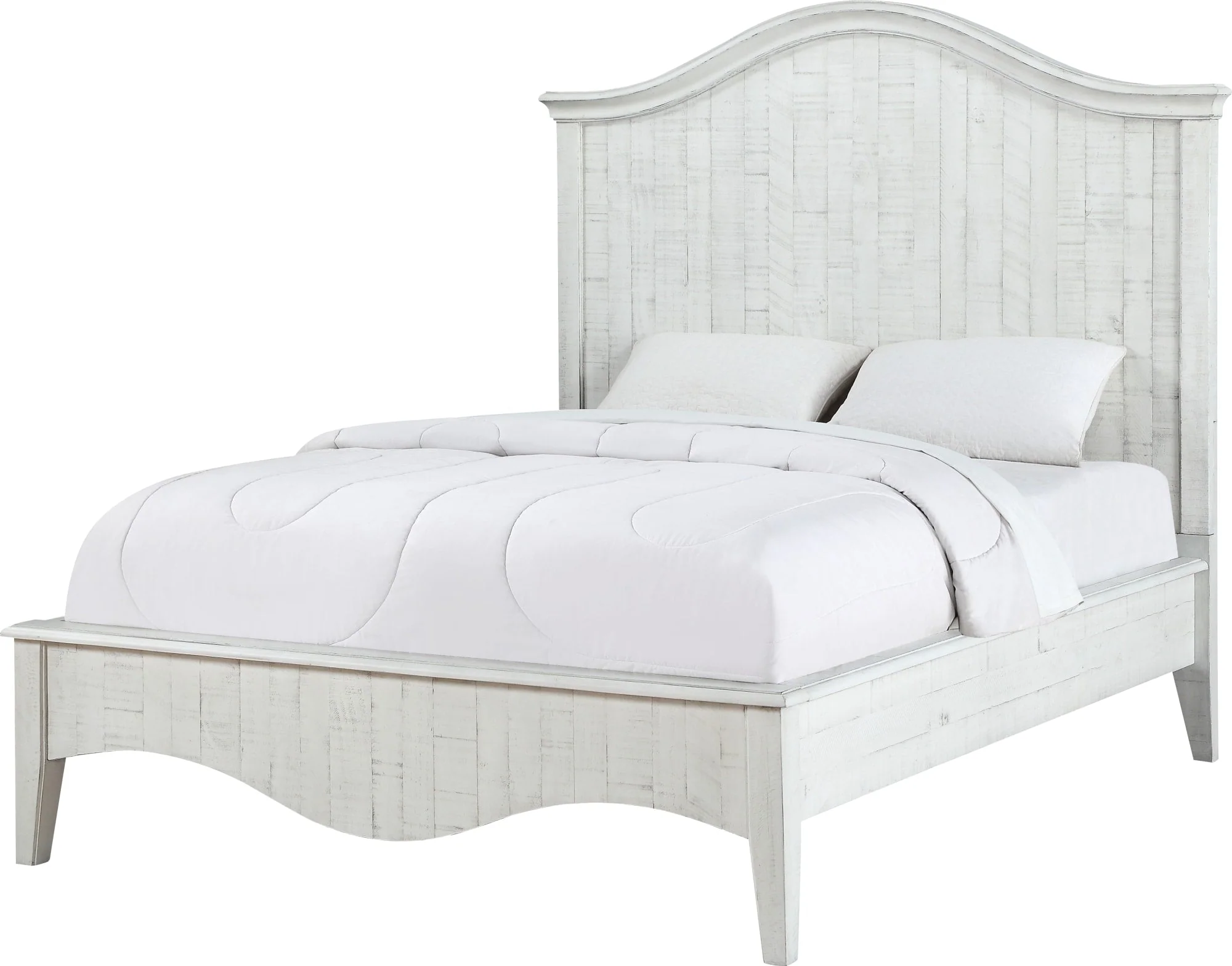 Ella White Wash Solid Wood California King Crown Bed - Image 5