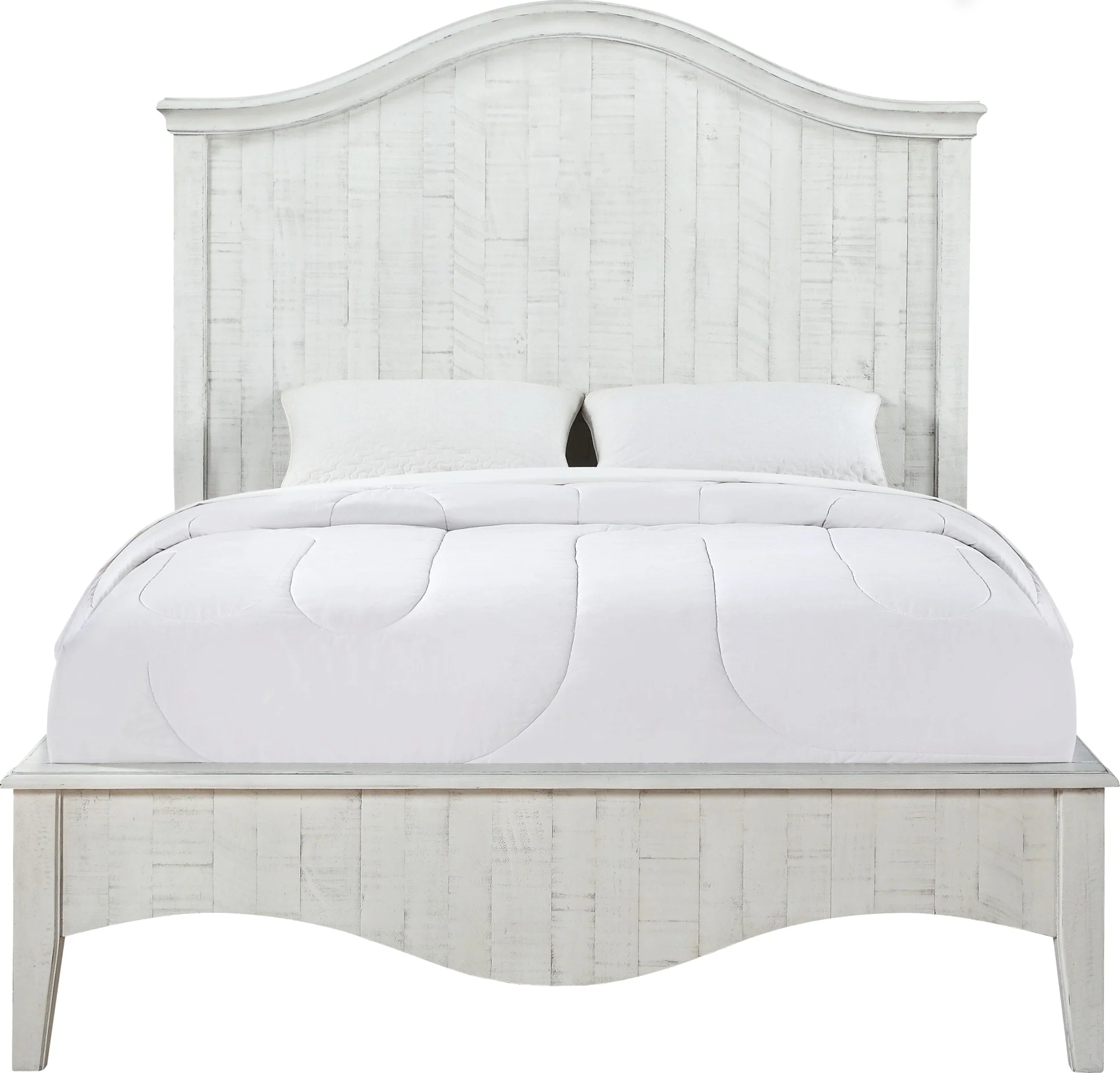 Ella White Wash Solid Wood California King Crown Bed - Image 6