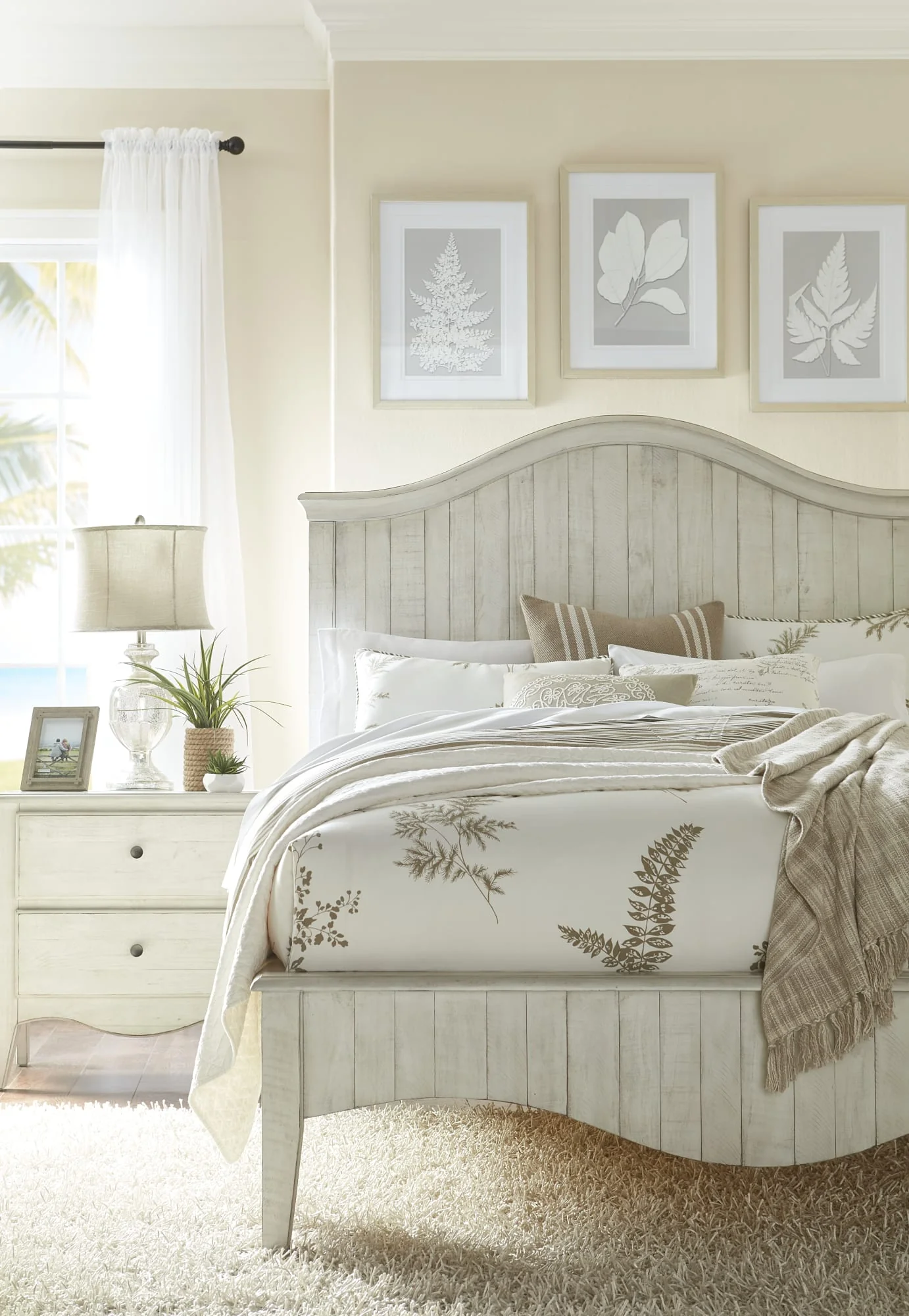 Ella White Wash Solid Wood Two Drawer Nightstand - Image 3