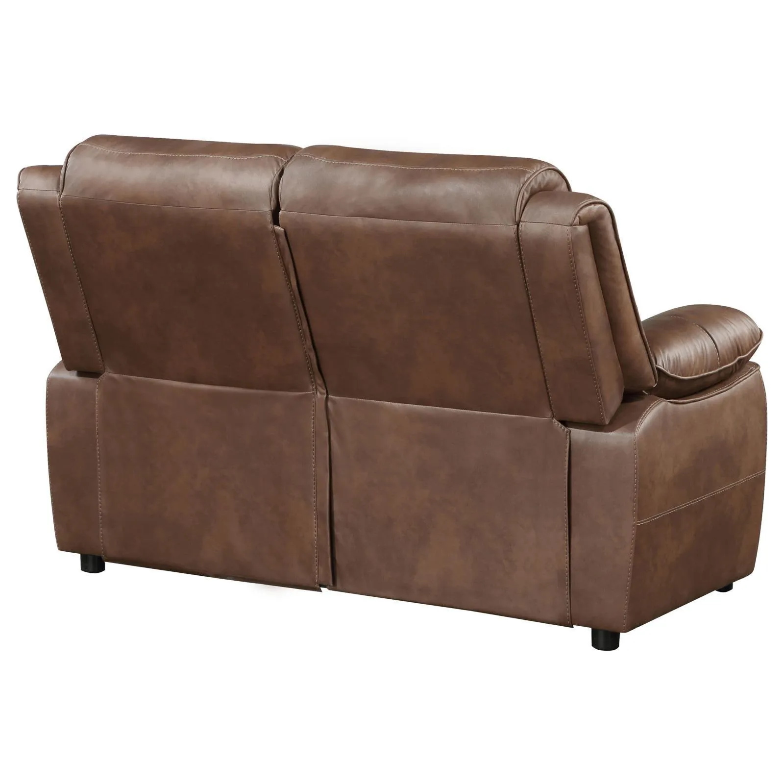 Ellington Dark Brown Upholstered Padded Arm Loveseat - Image 8
