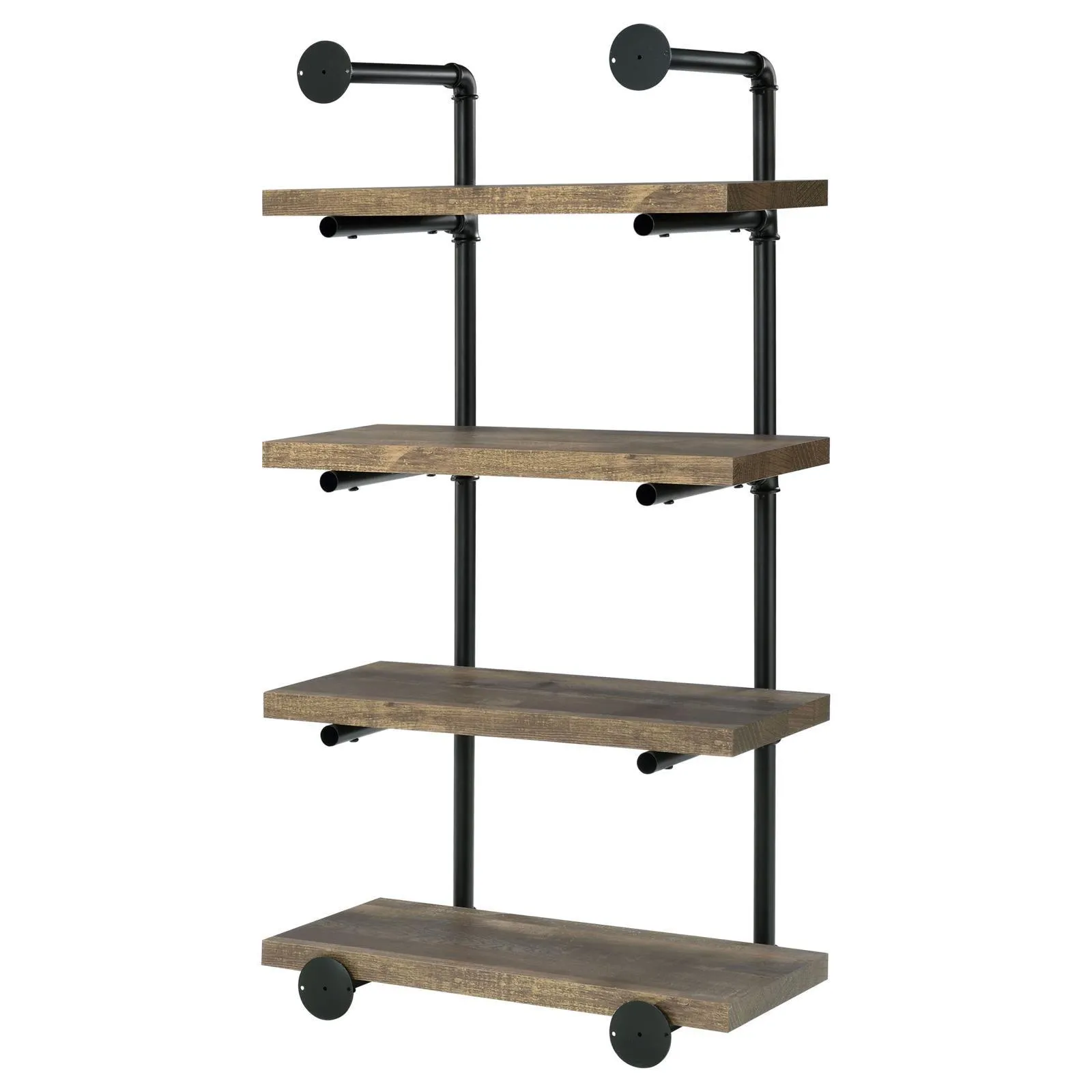 Elmcrest 24-inch Wall Shelf Black/Rustic Oak - Image 8