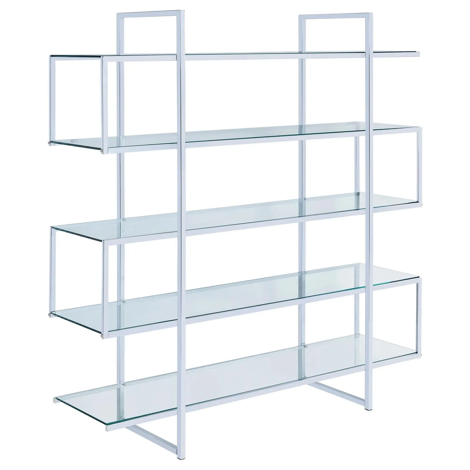 Elmer Clear/Chrome 5-Shelf Bookcase - Image 2