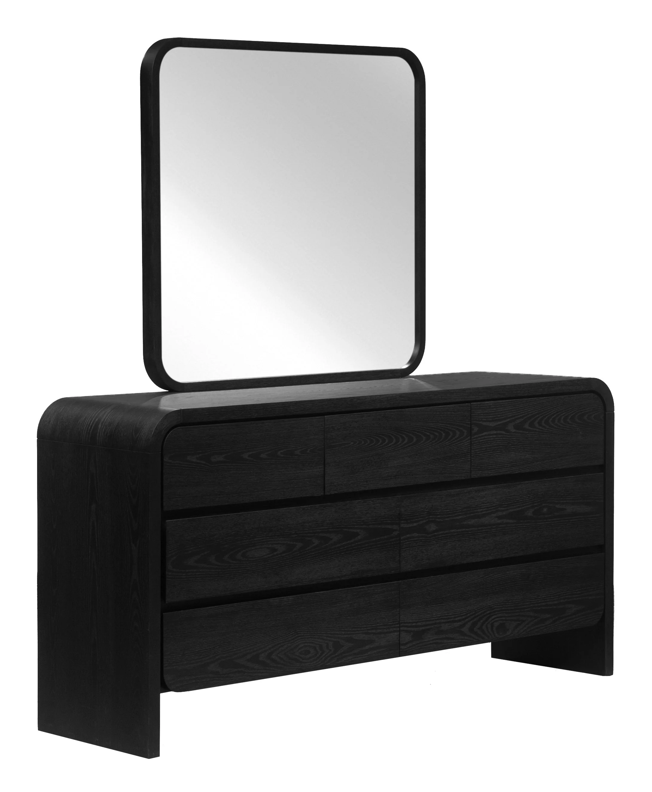 Elora Beveled Glass Mirror in Jet Black Ash - Image 4