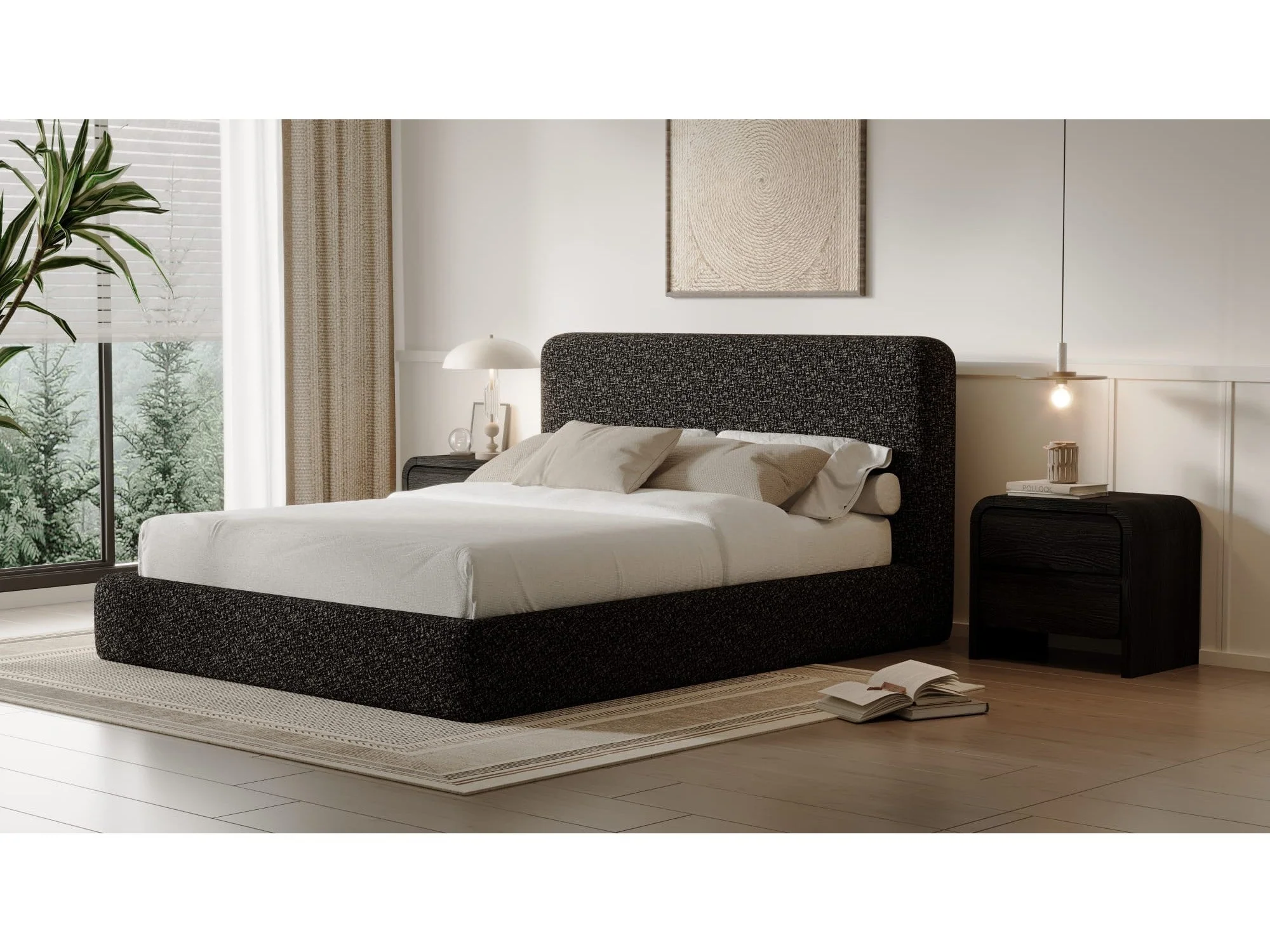 Elora Moonlight California King Upholstered Platform Bed