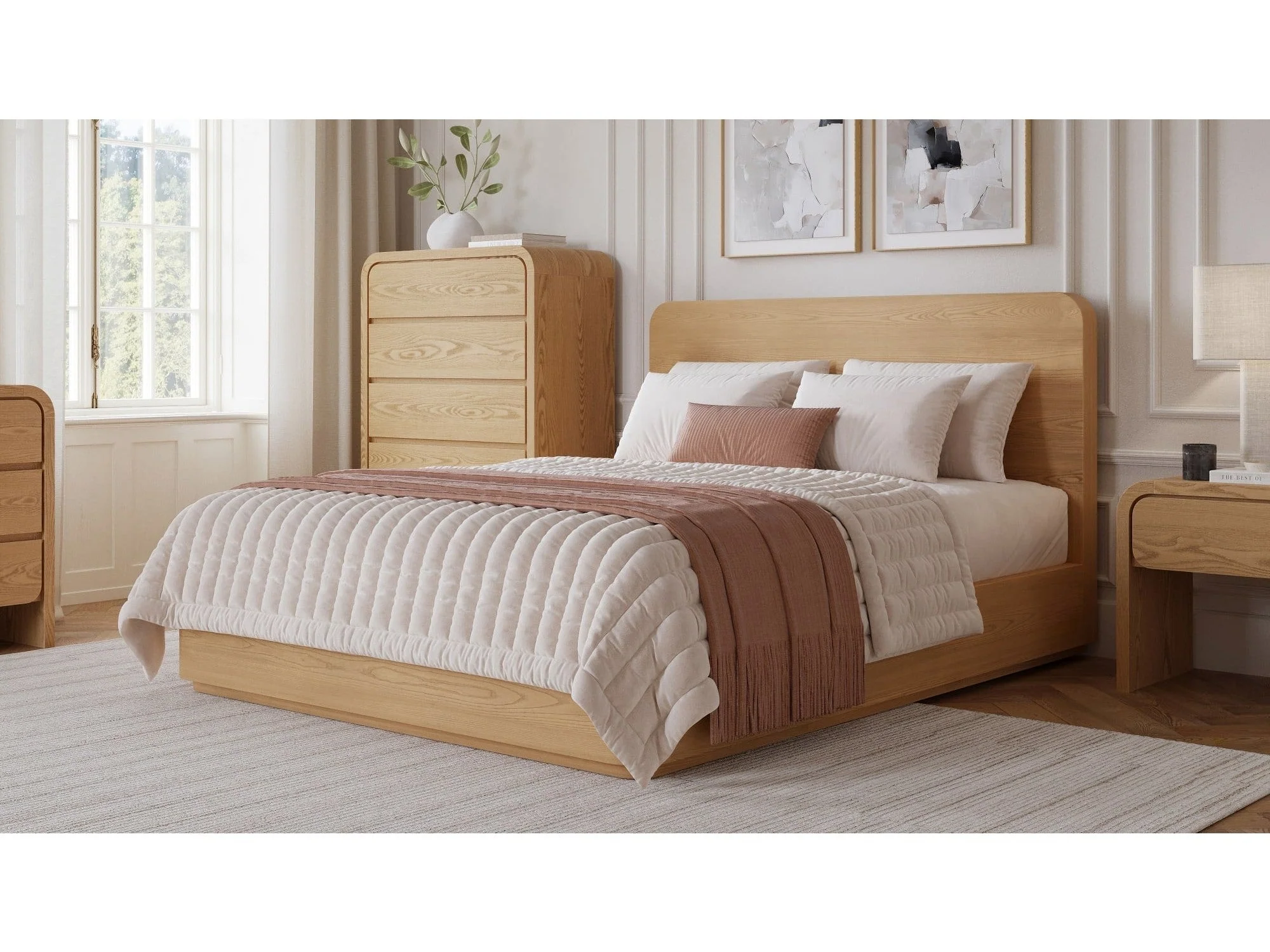Elora Timber Wood California King Bed