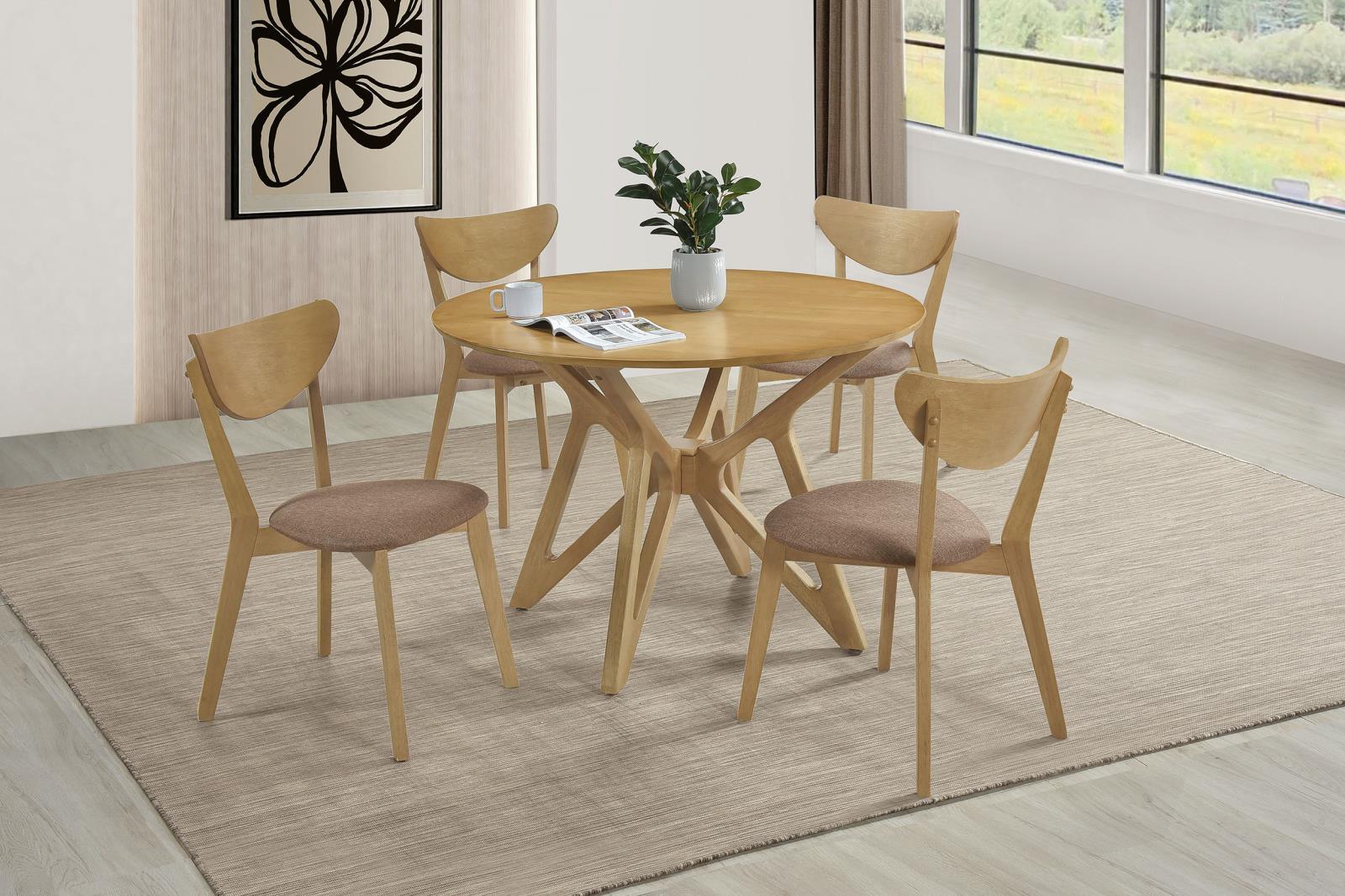 Elowen Light Walnut Round Solid Wood Dining Table - Image 6