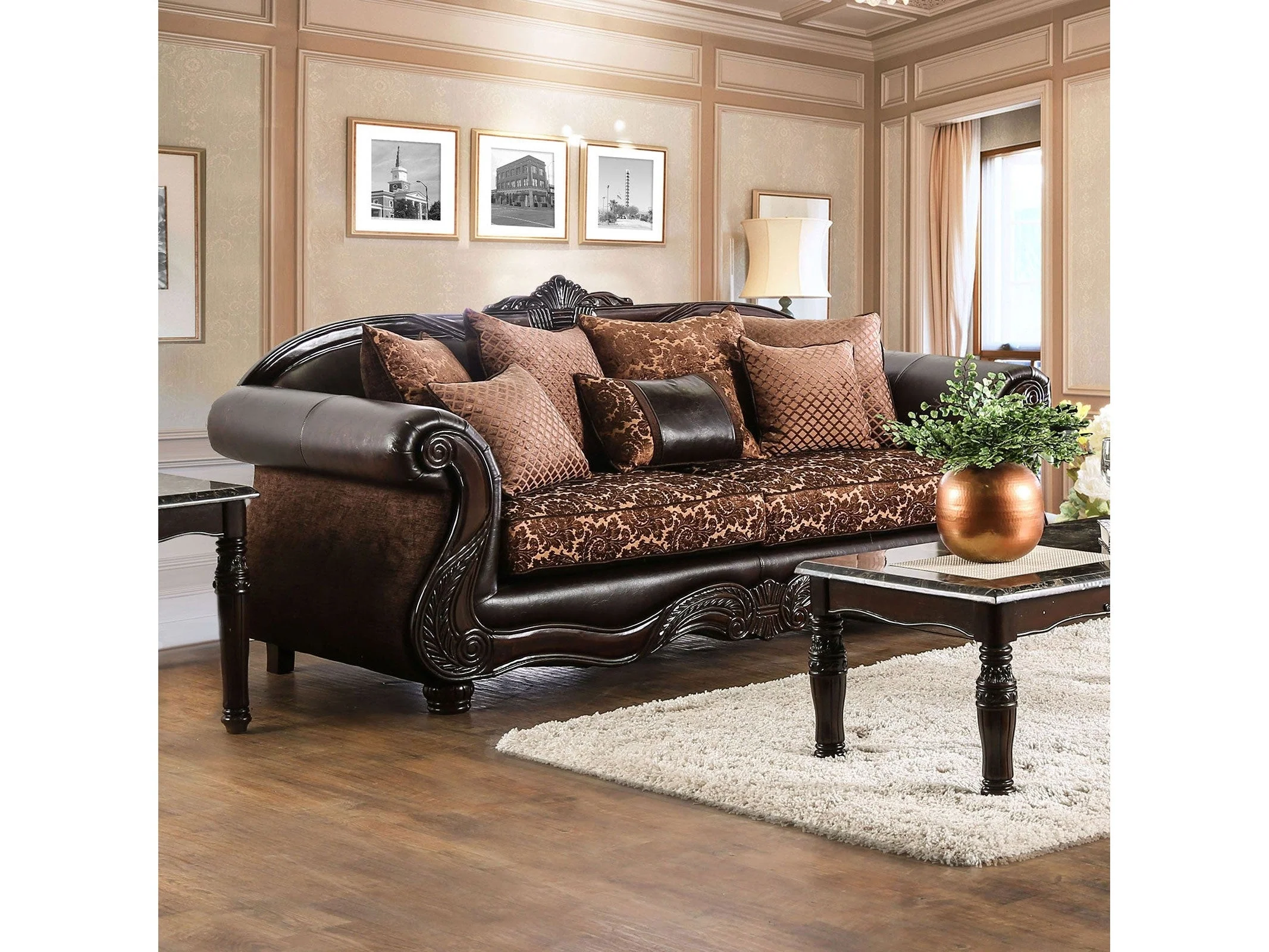 Elpis Brown/Espresso Sofa & Loveseat - Image 2