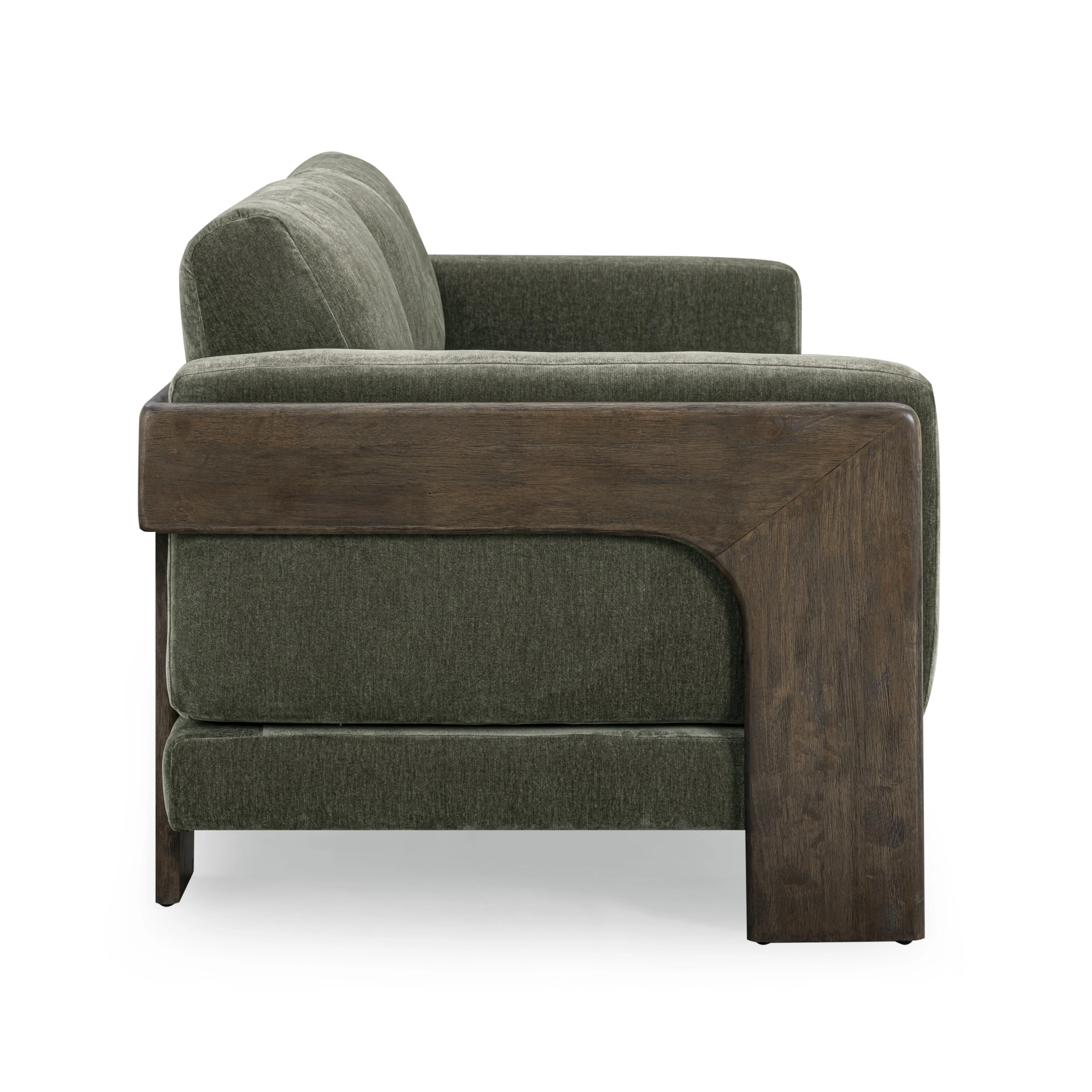Elyn 91" Olive Green Upcycled Contract-Grade Chenille Sofa - Image 4