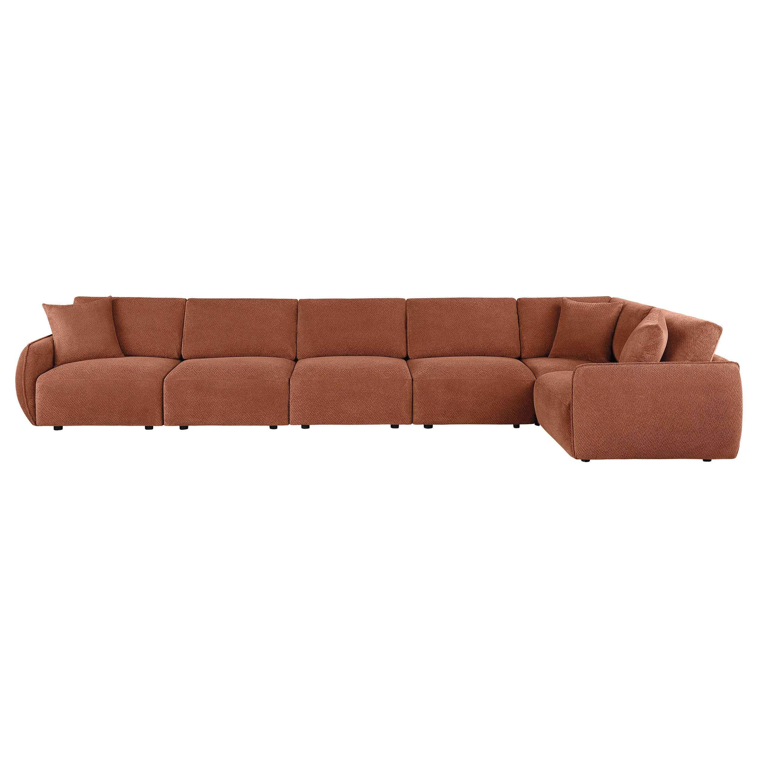 Elysia Coral 6-piece Chenille Upholstered Modular Sectional Sofa - Image 6
