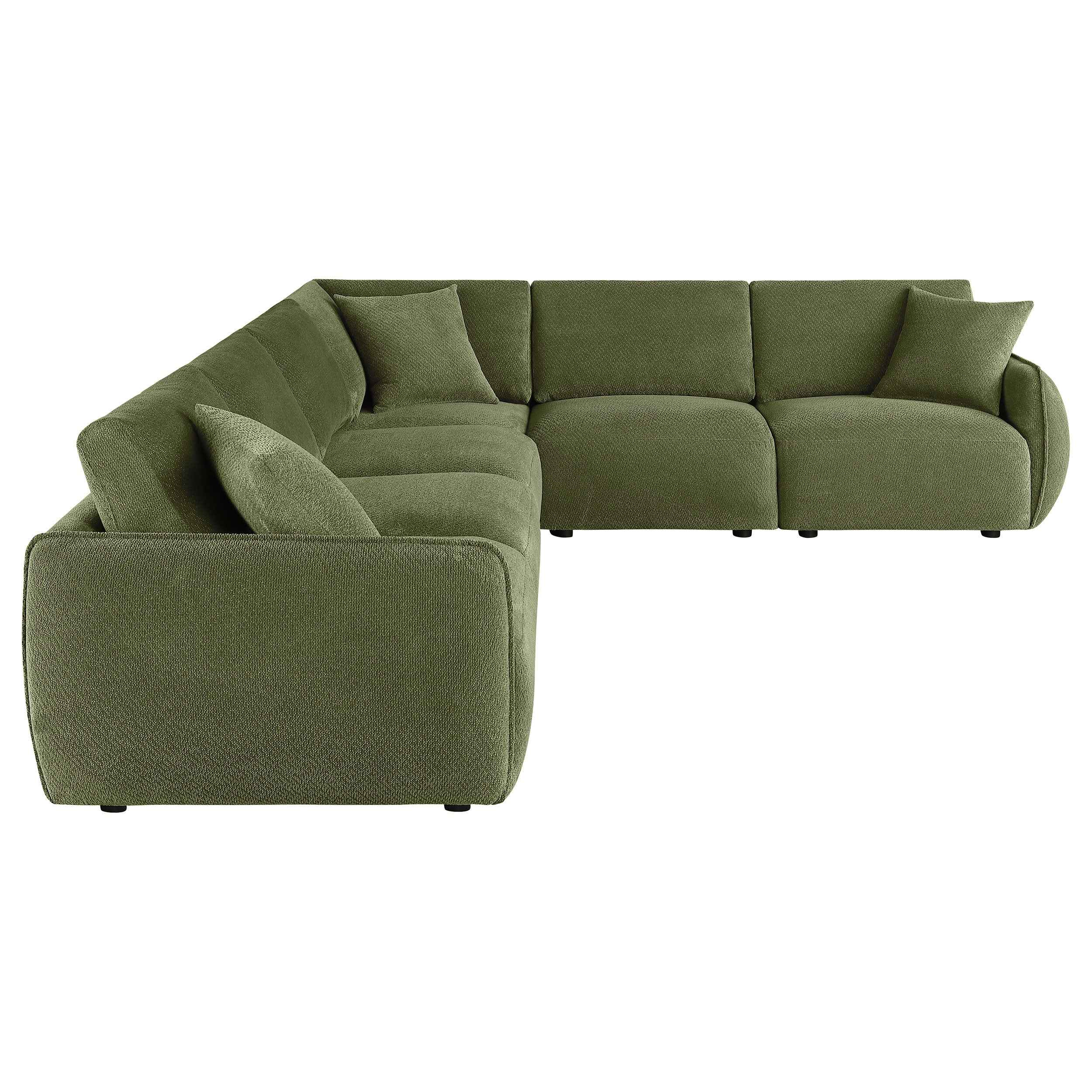 Elysia Green 6-piece Chenille Upholstered Modular Sectional Sofa - Image 4