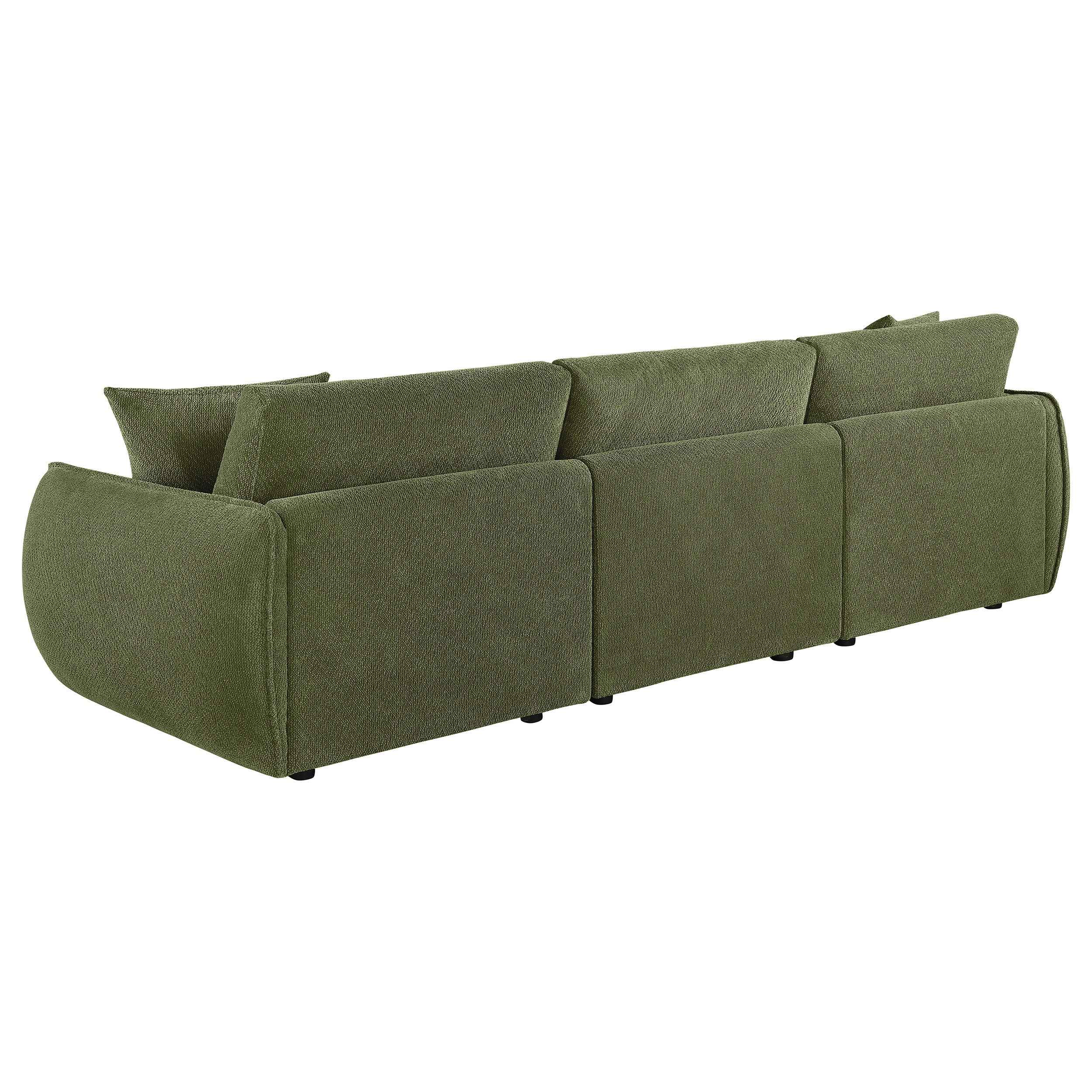 Elysia Green Chenille Upholstered Modular Lounge Sofa - Image 5