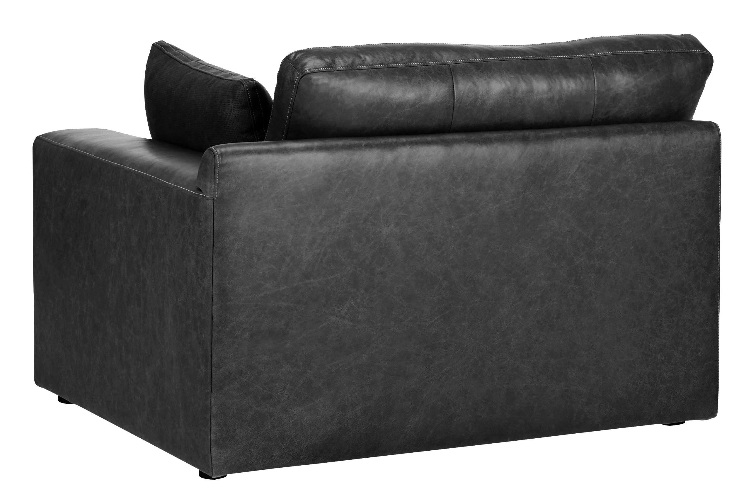 Emilia Black Leather 3-Piece Leather Modular Sectional Sofa - Image 8