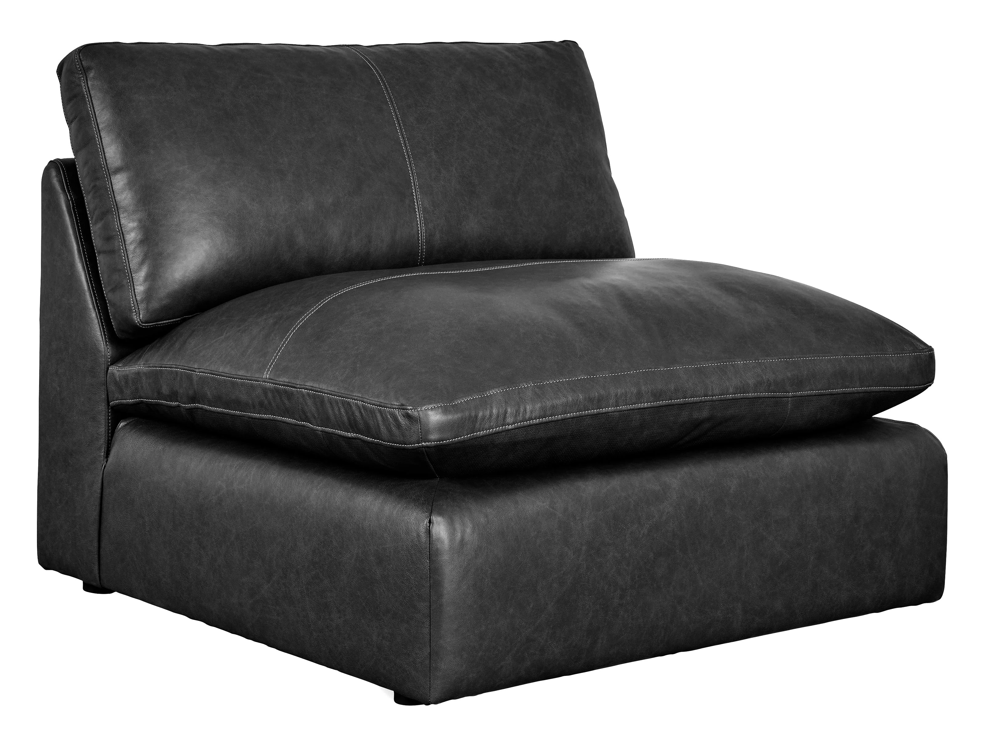 Emilia Black Leather 5-Piece Leather Modular Sectional Sofa - Image 8