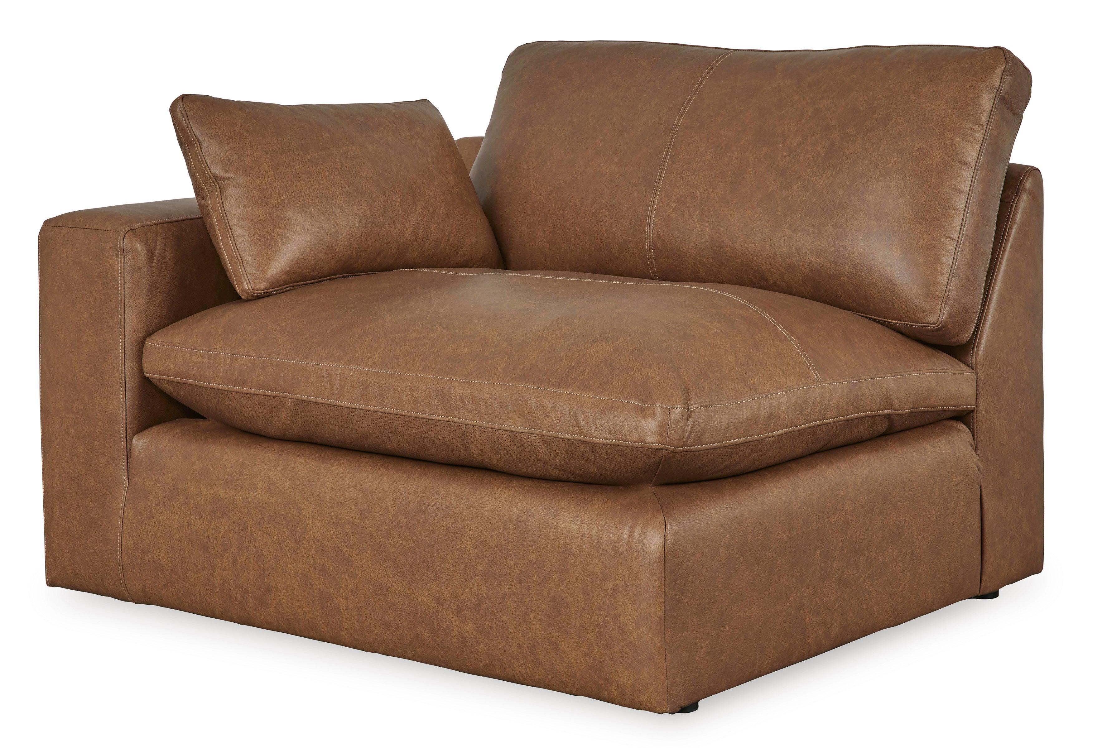 Emilia Caramel Leather 4-Piece Modular Sectional - Image 8