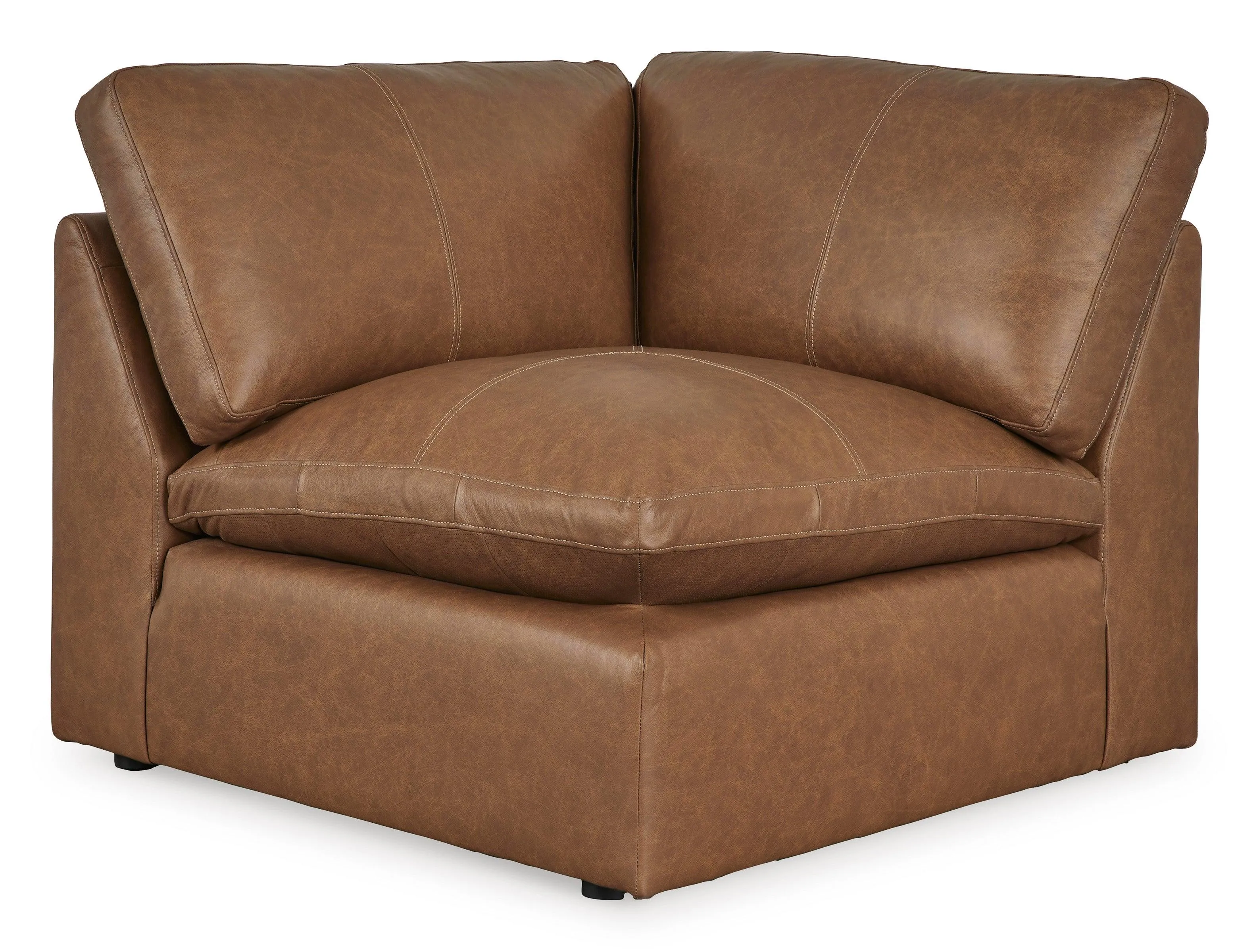 Emilia Caramel Leather 6-Piece Modular Sectional - Image 9