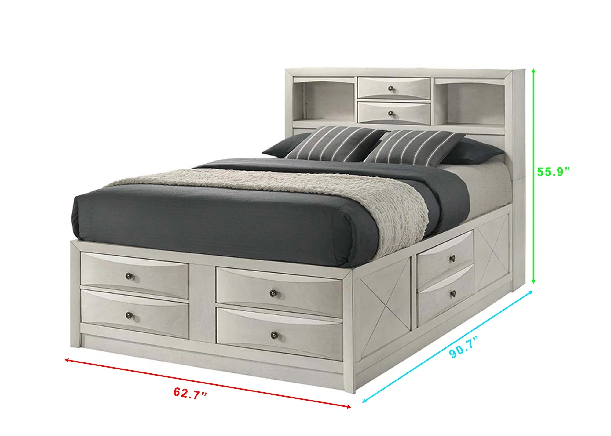 Emily White Queen Storage Platform Bed - Image 4