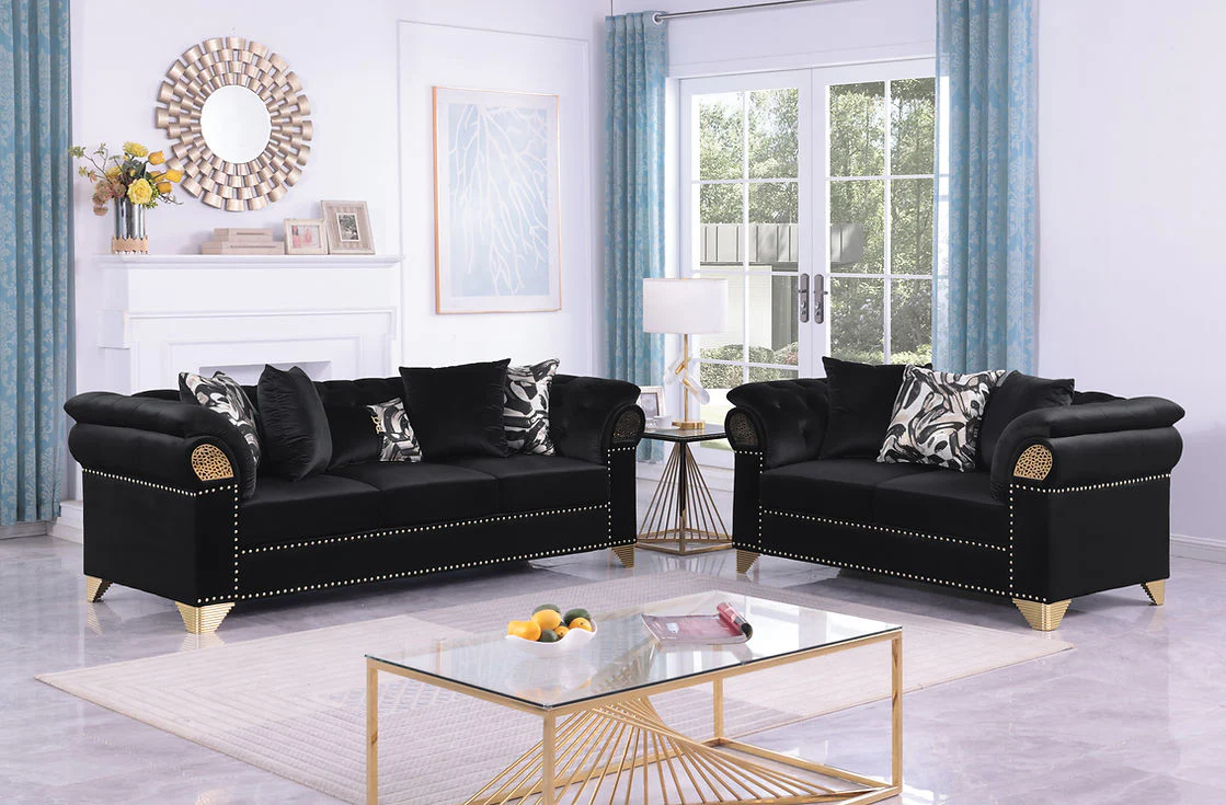 Emma Black Living Room Set - Image 2