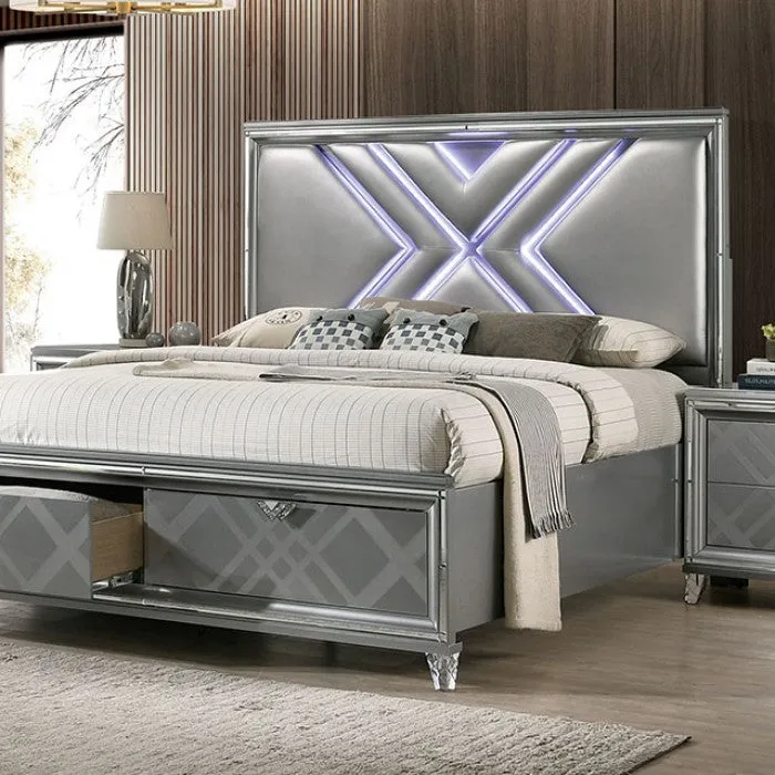 Emmeline Silver 5-Piece Queen Bedroom Set - Image 2