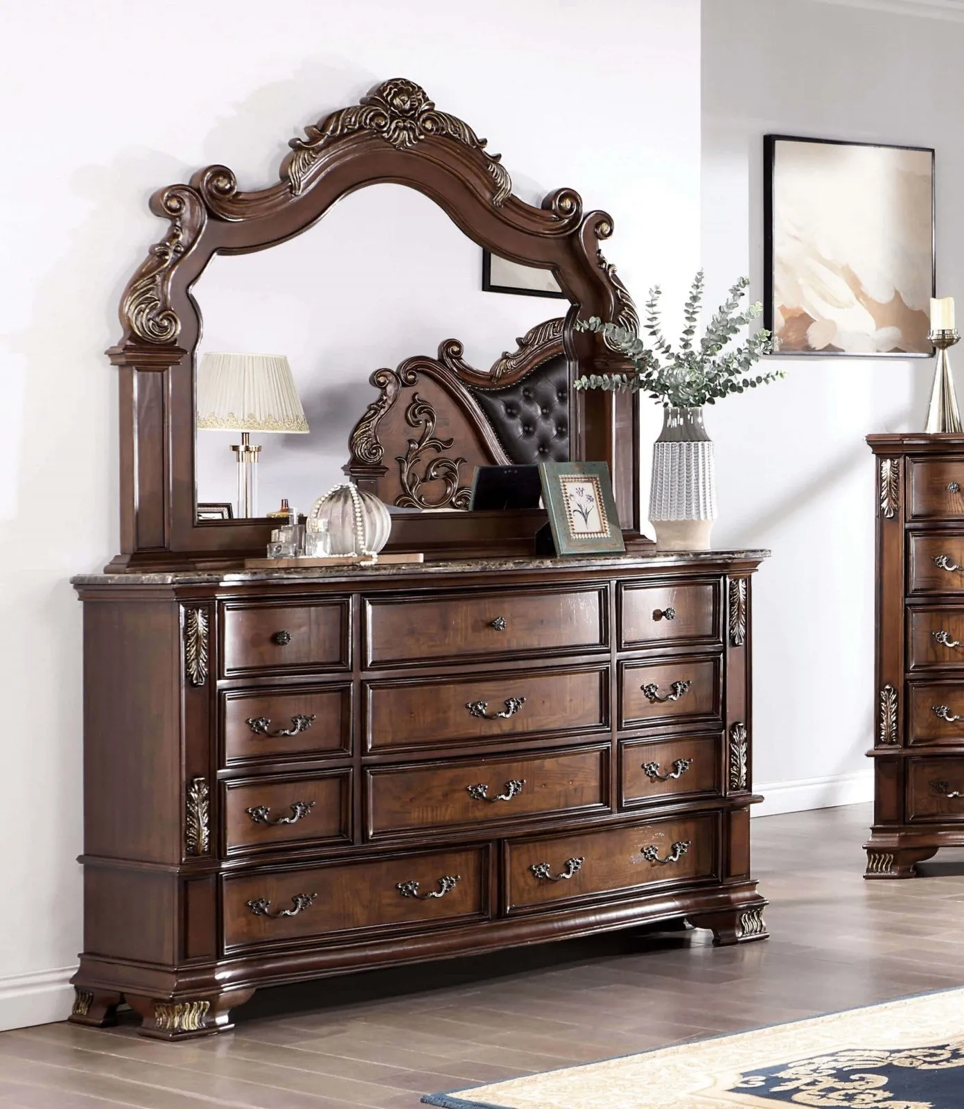 Esparanza Brown Cherry 5-Piece Queen Bedroom Set - Image 5