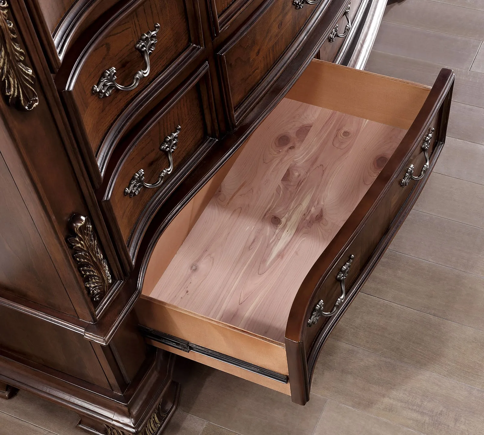 Esparanza Brown Cherry 5-Piece Queen Bedroom Set - Image 9