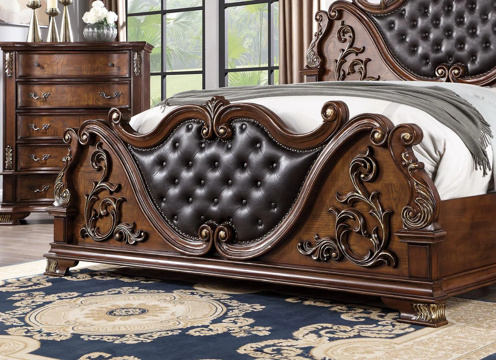 Esparanza Brown Cherry King Bed - Image 3