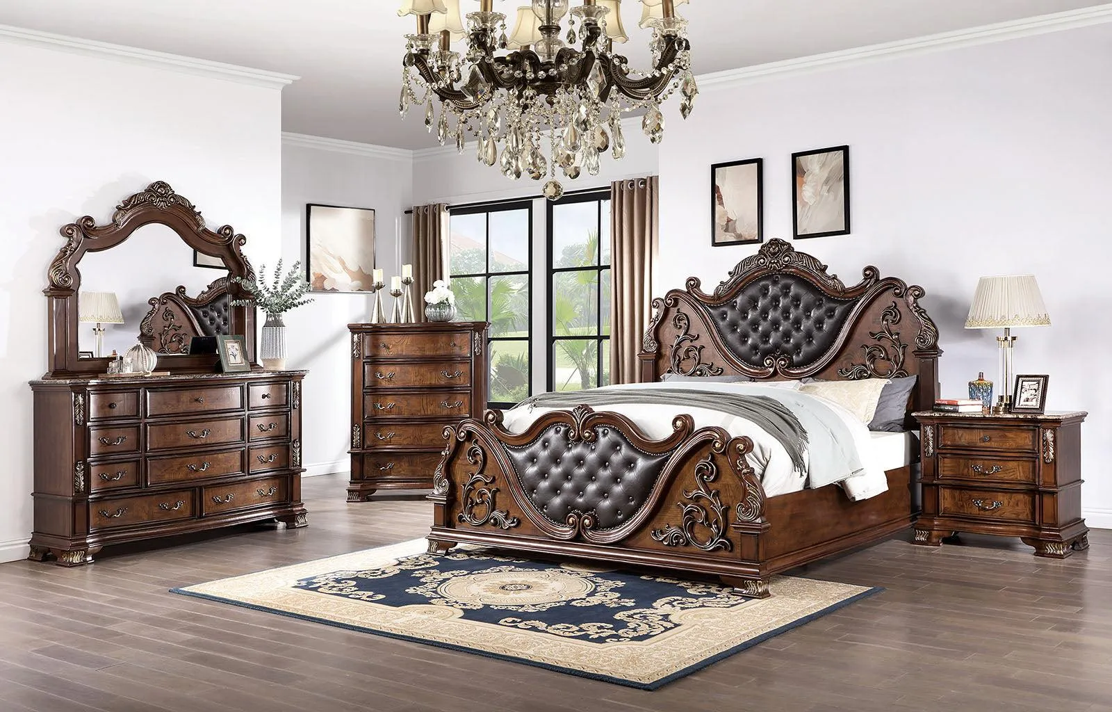 Esparanza Brown Cherry King Bed - Image 4