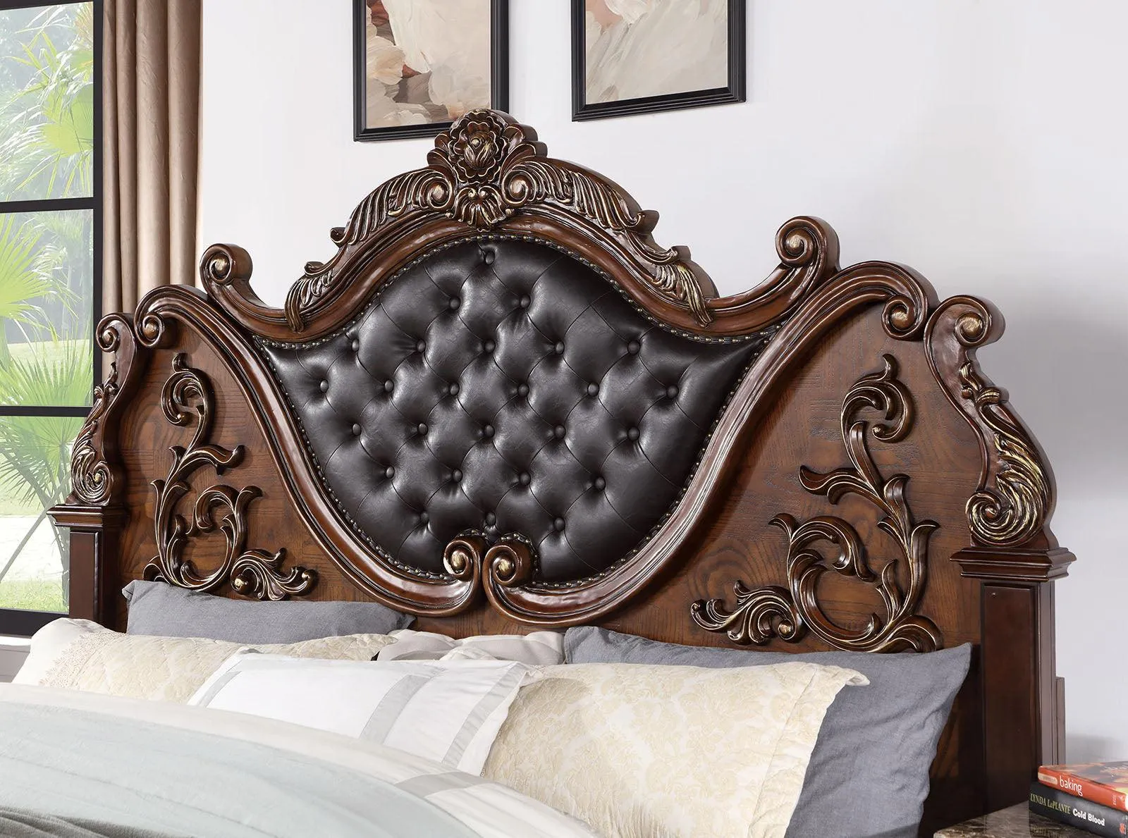 Esparanza Brown Cherry Queen Bed - Image 2
