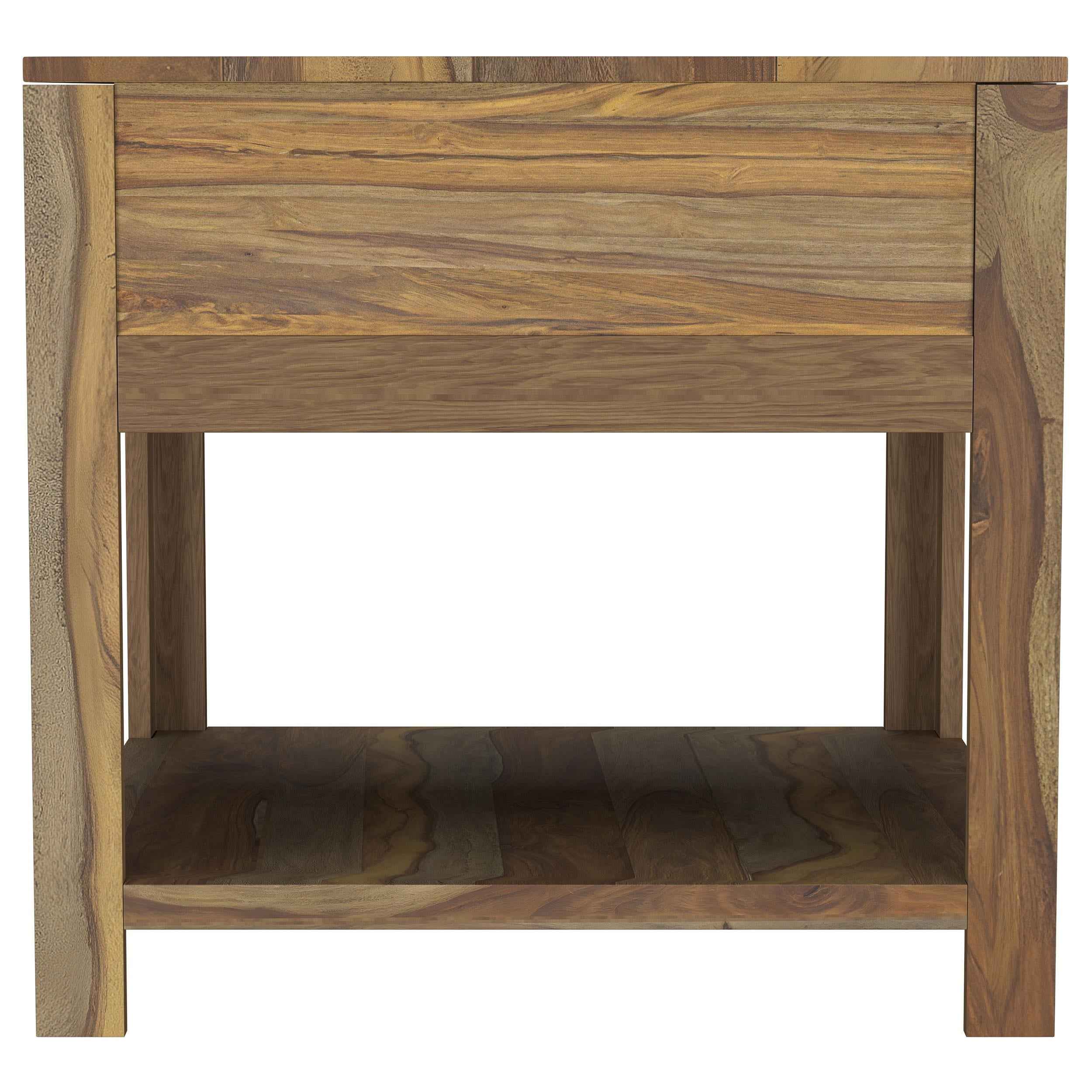 Esther Sheesham Natural 1-Drawer Solid Wood Side End Table - Image 5