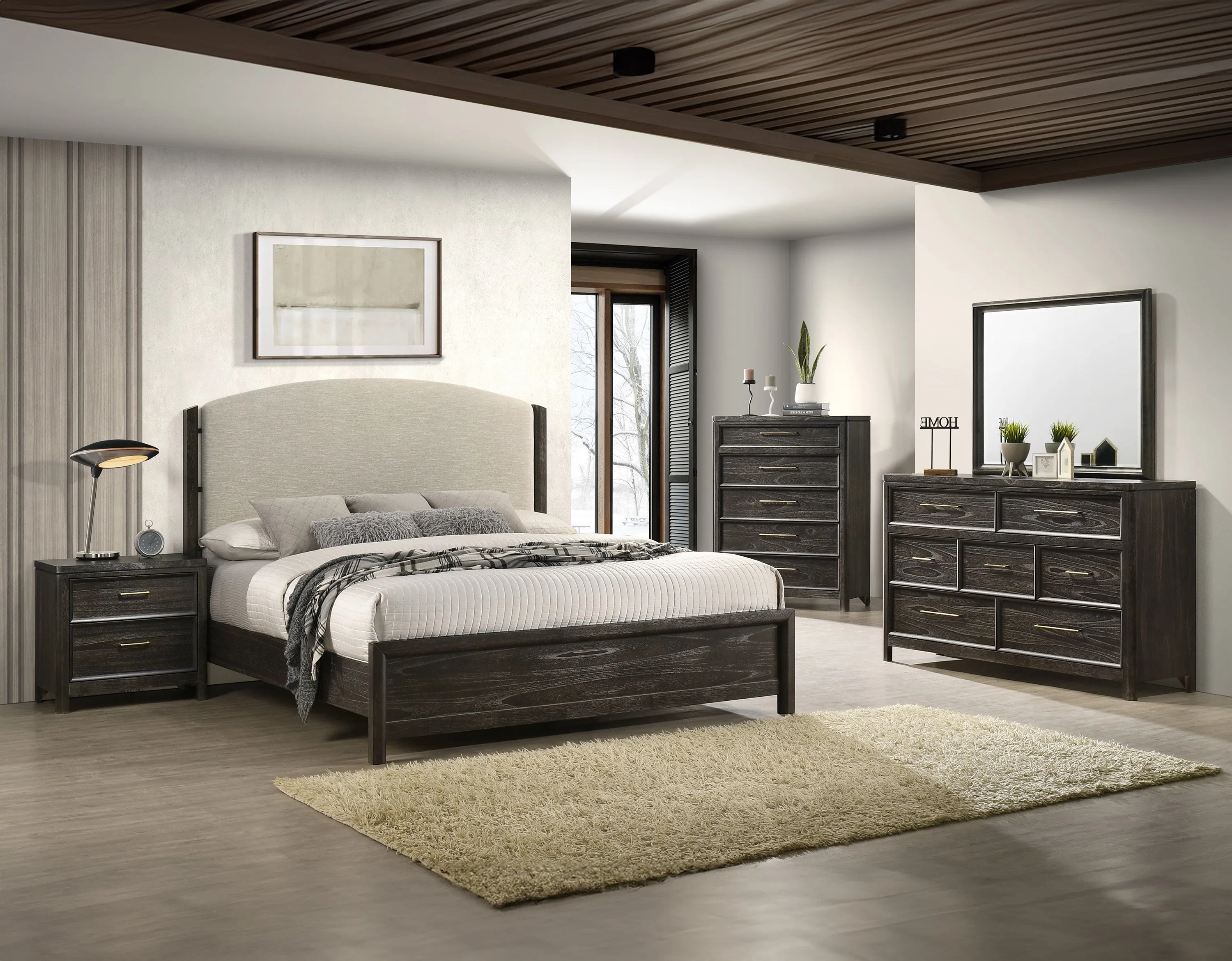 Ethel Dark Brown King Panel Bed - Image 5