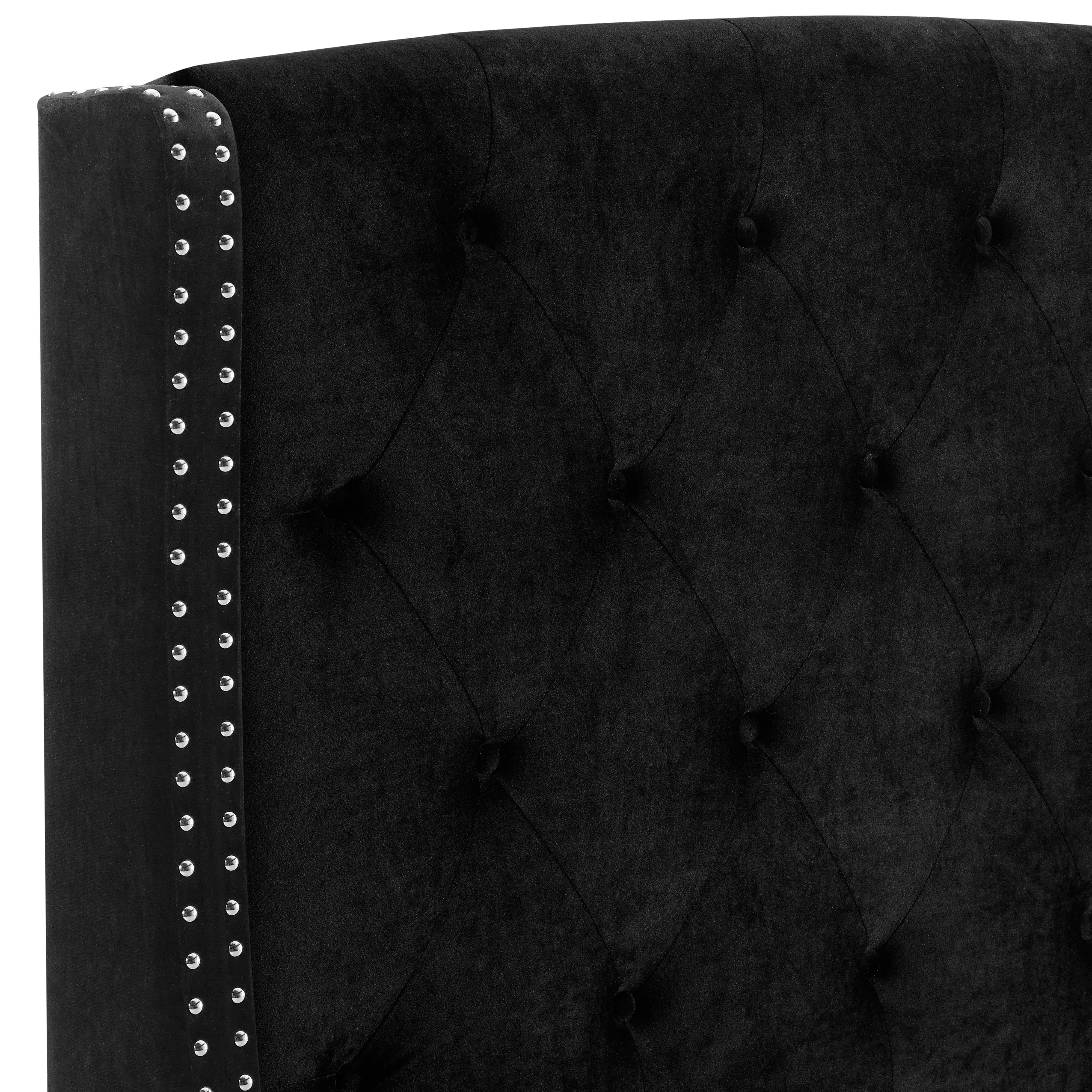 Eva Black Velvet King Upholstered Bed - Image 3