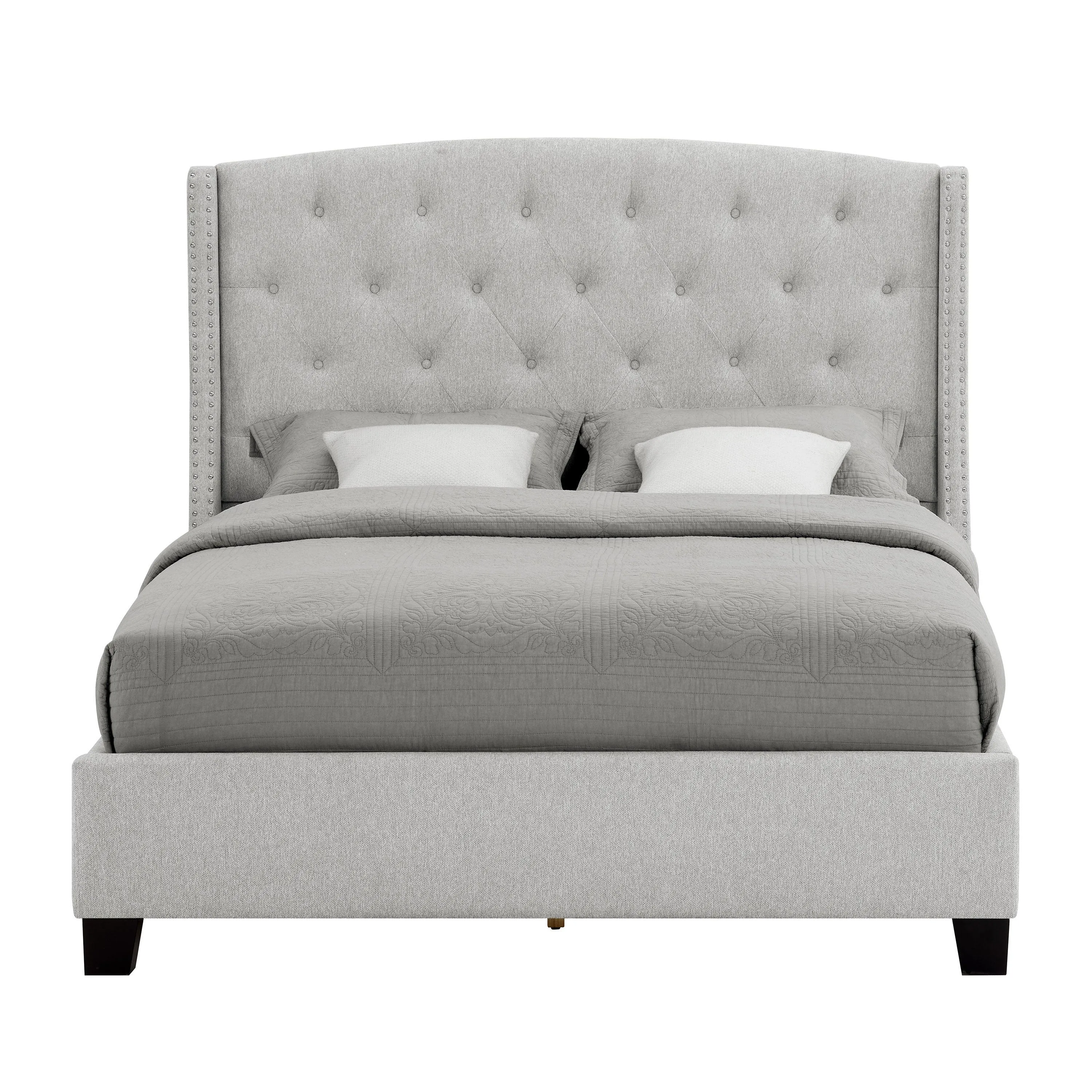 Eva Dove Gray Queen Upholstered Bed - Image 4
