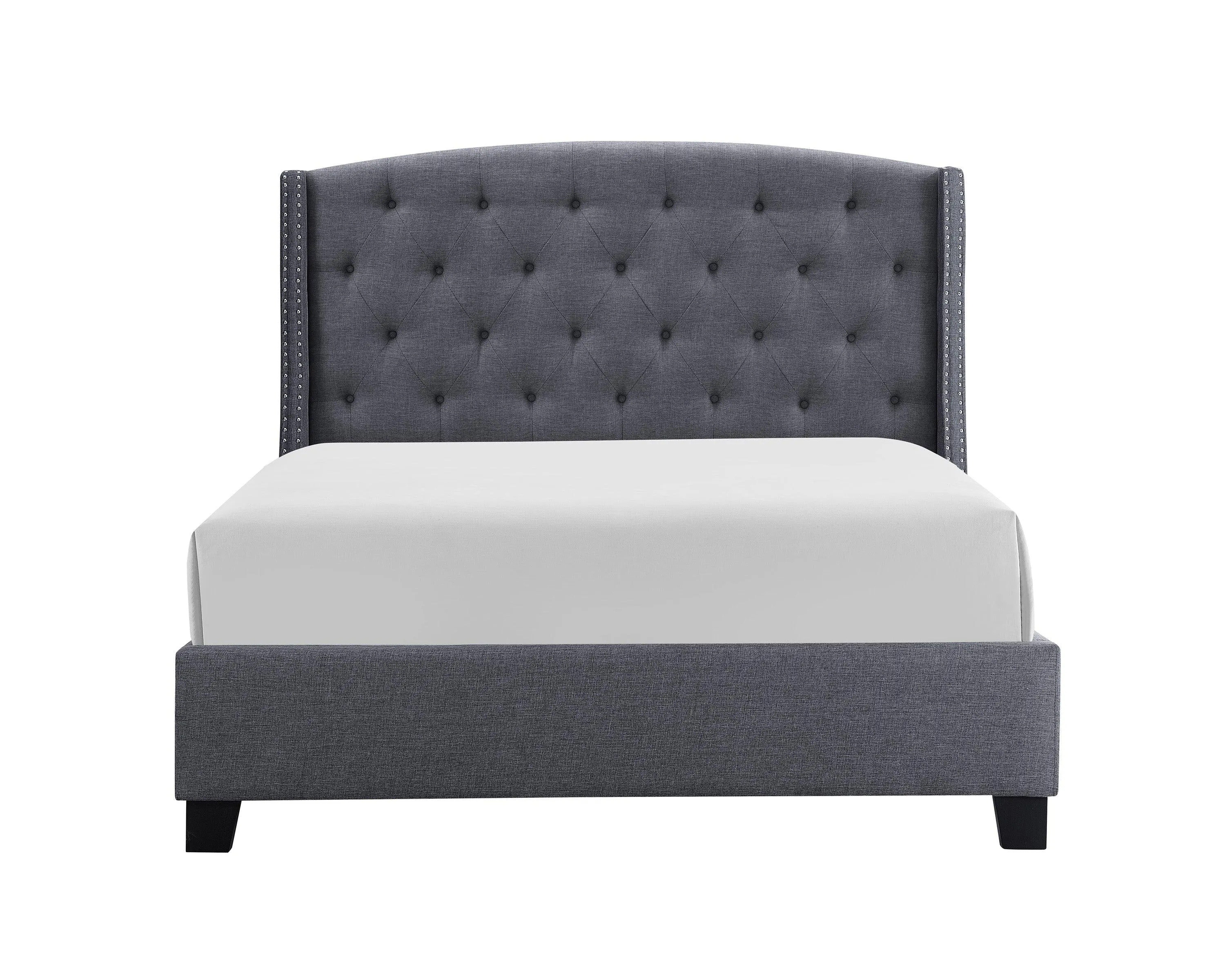 Eva Gray King Upholstered Bed - Image 3
