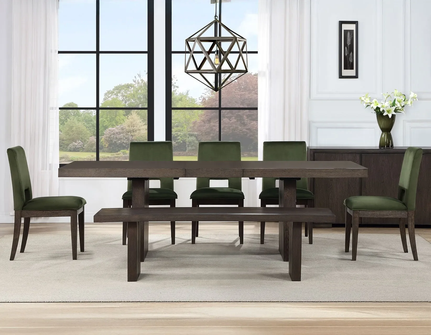 Evan Walnut Brown Dining Room Set