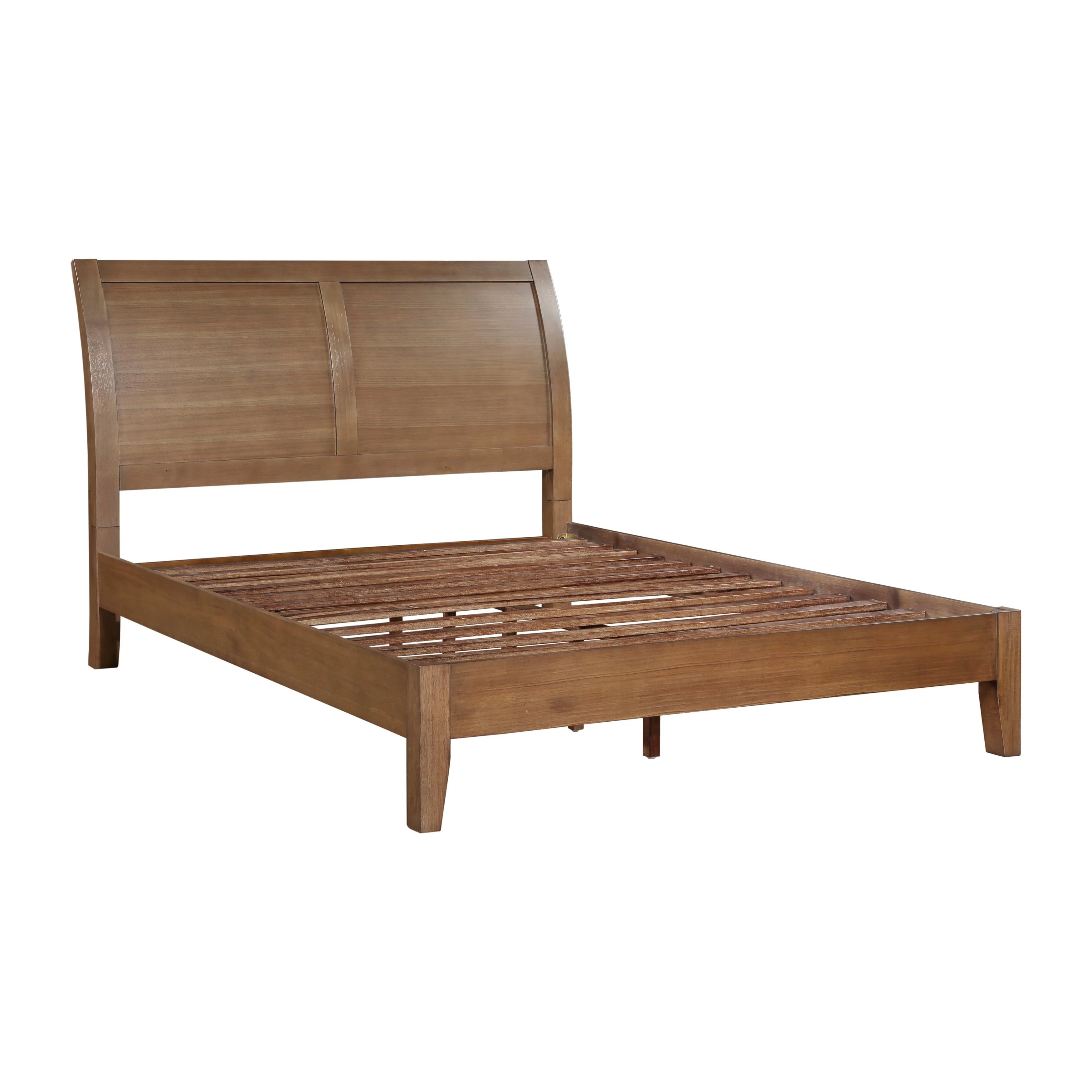 Evans Wire Brushed Light Brown Eastern King Platform Bed - Image 4