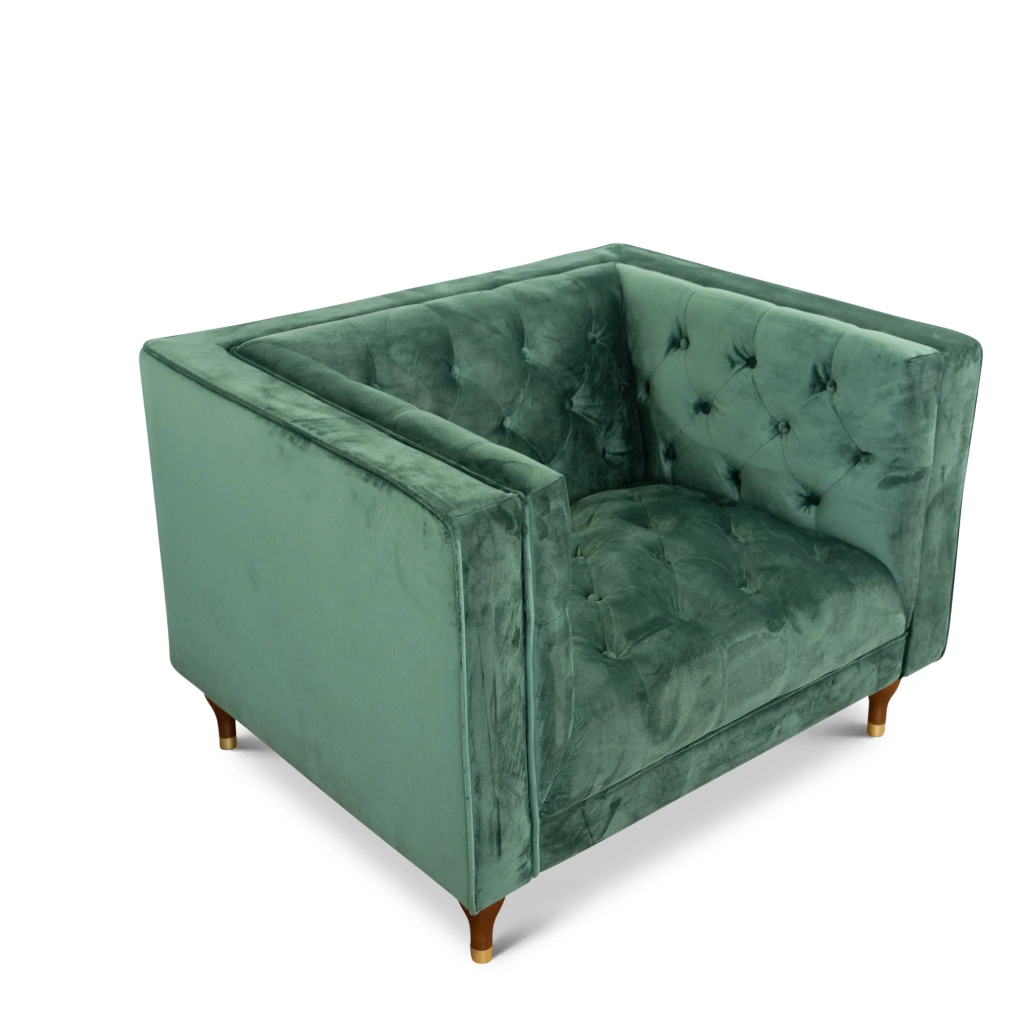 Evelyn Dark Green Velvet Lounge Chair - Image 9