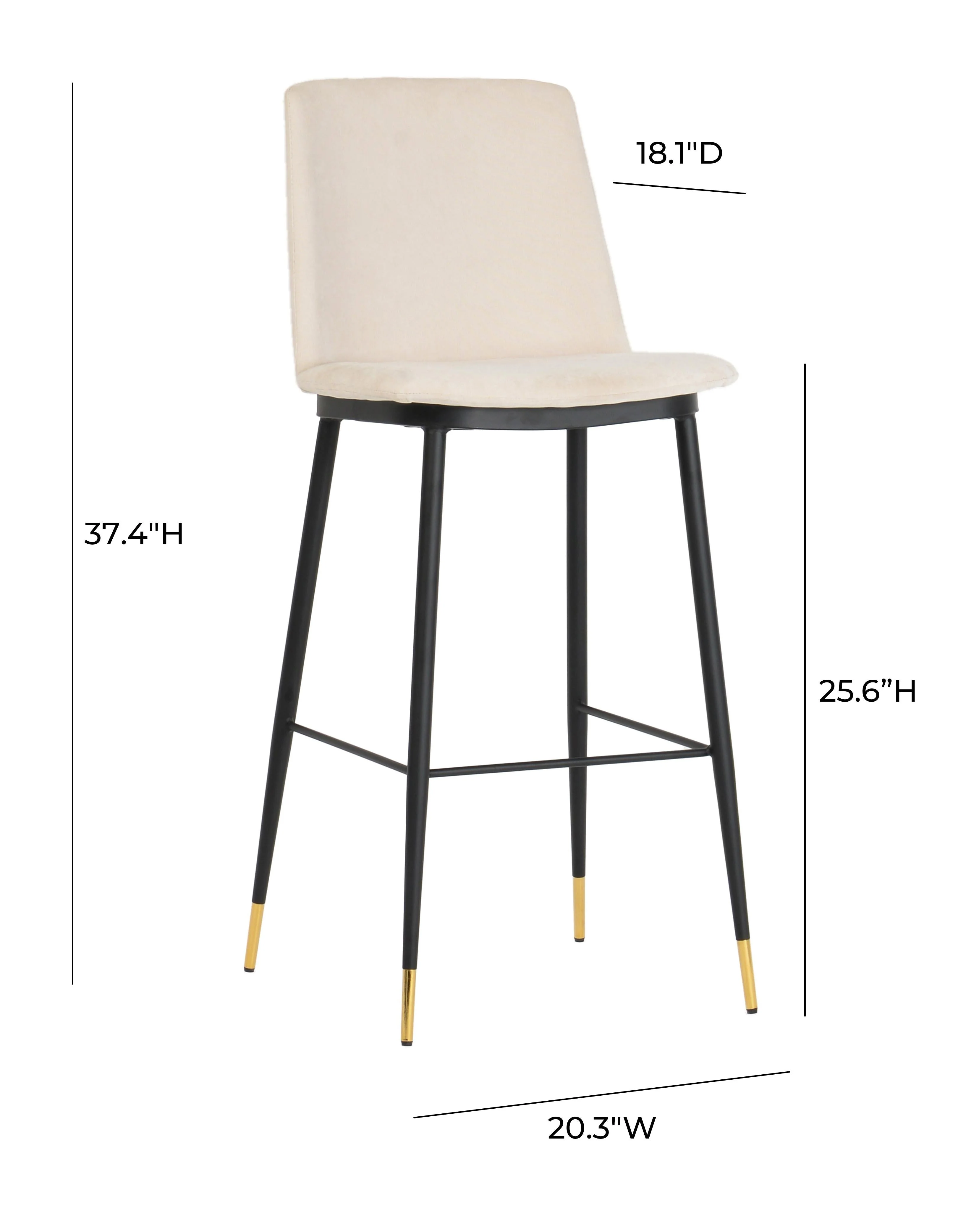 Evora Velvet Counter Stool - Set of 2 - Image 18