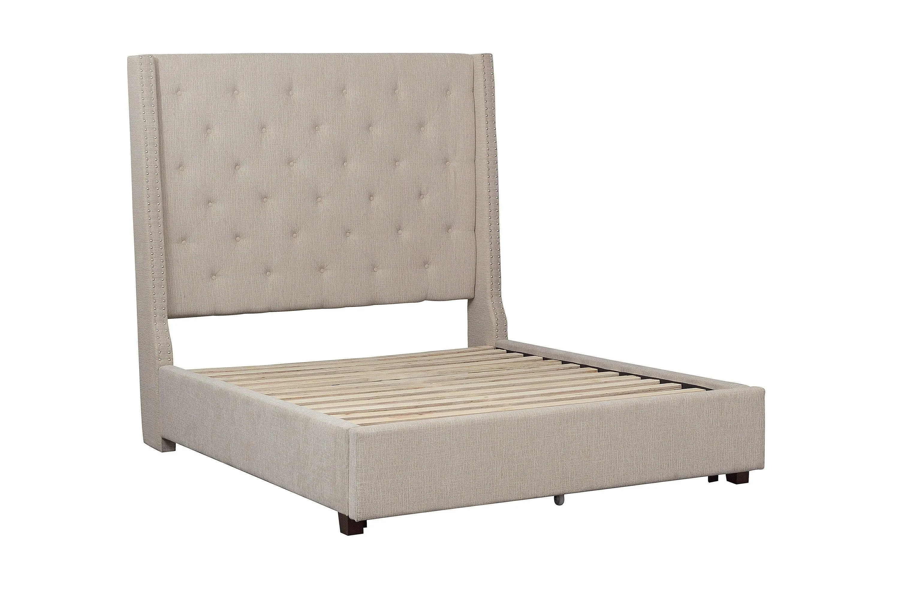 Fairborn Beige Queen Upholstered Platform Bed - Image 2