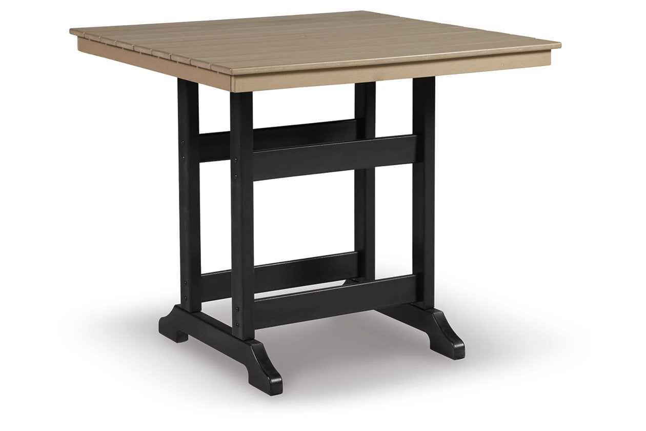 Fairen Trail Black/Driftwood Outdoor Counter Height Dining Table with 2 Barstools - Image 3