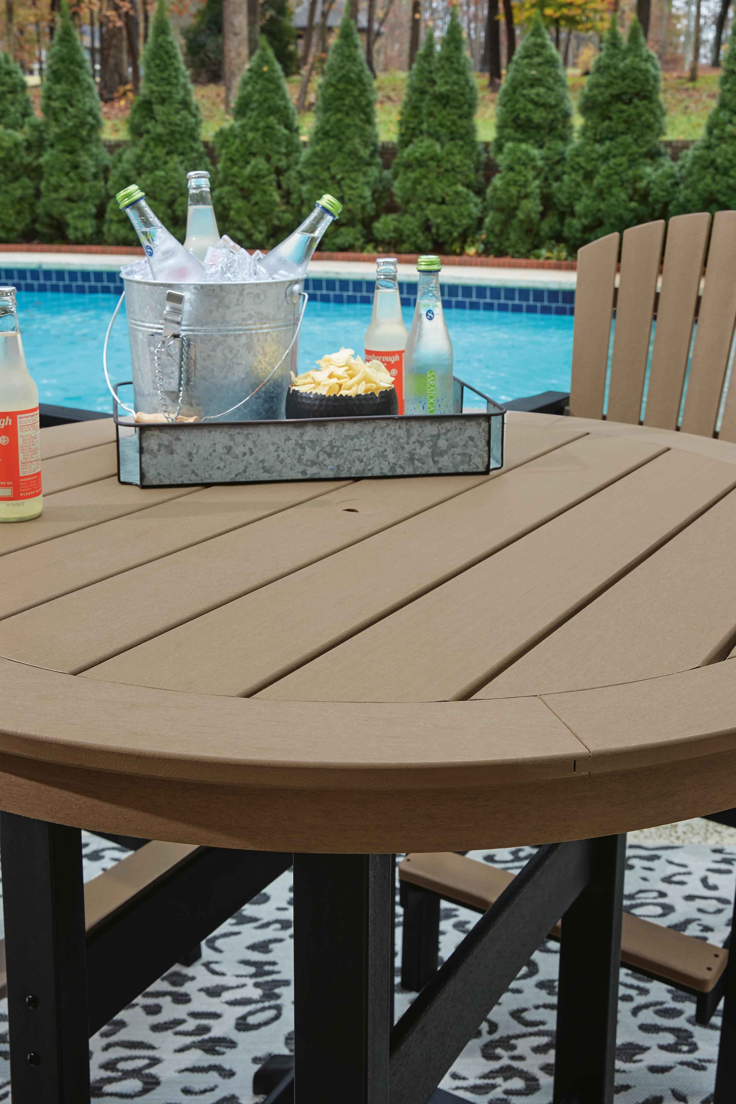 Fairen Trail Black/Driftwood Outdoor Counter Height Dining Table with 2 Barstools - Image 33