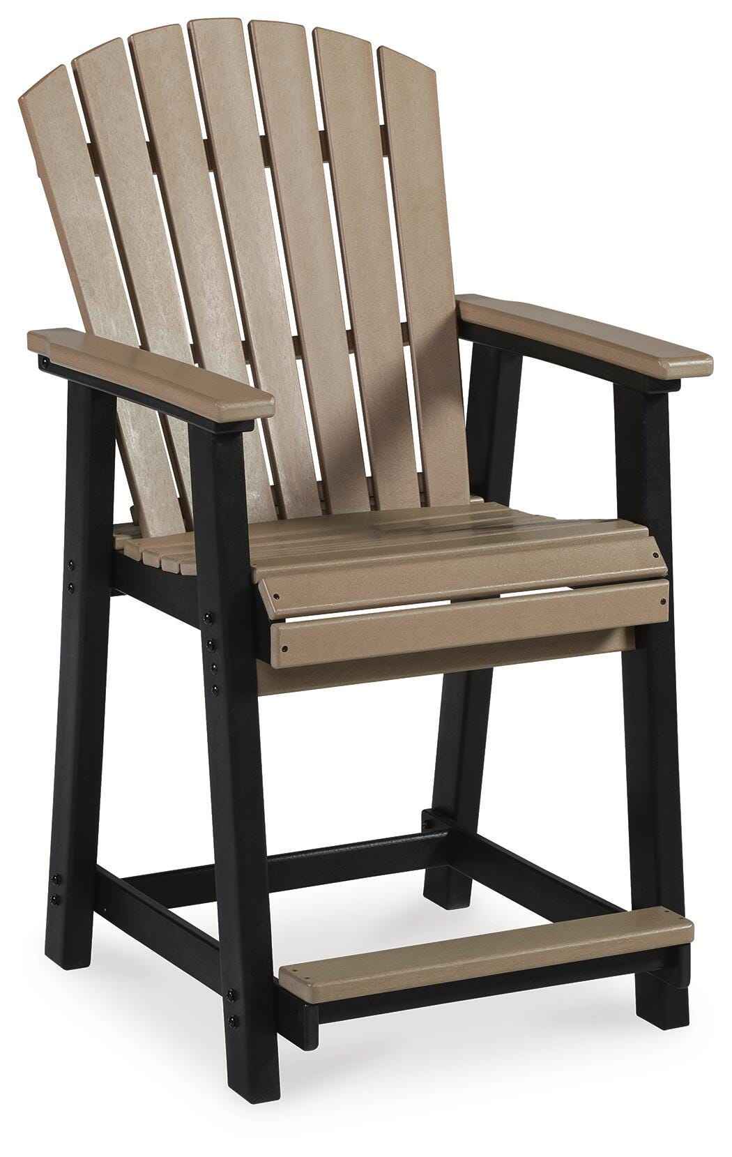 Fairen Trail Black/Driftwood Outdoor Counter Height Dining Table with 4 Barstools - Image 14